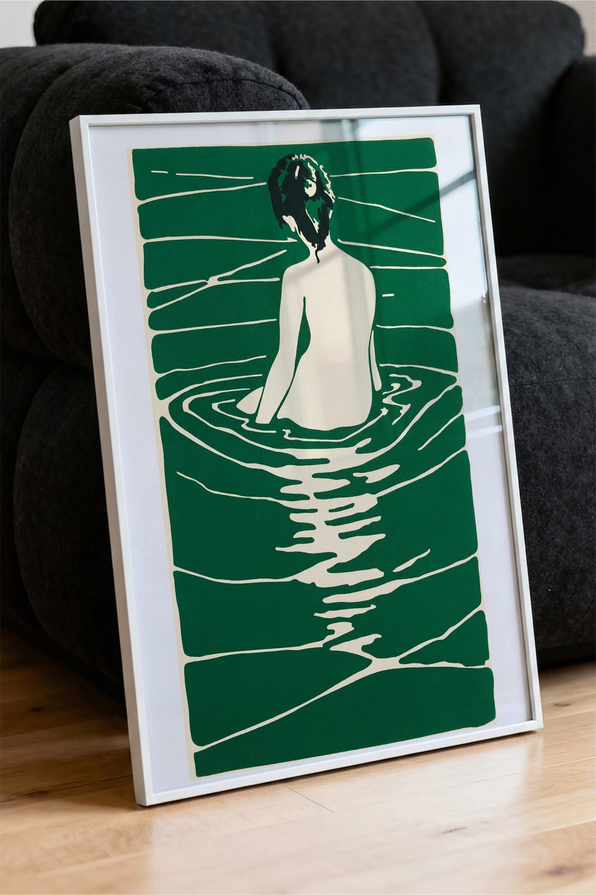 Yüzme Tasviri Poster – Beyaz Çerçeveli Tablo