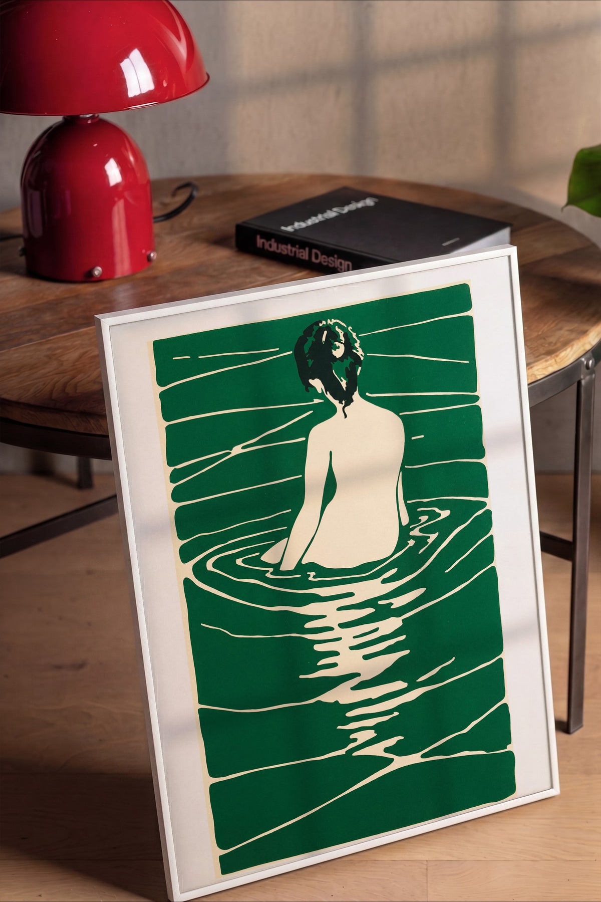 Yüzme Tasviri Poster – Beyaz Çerçeveli Tablo