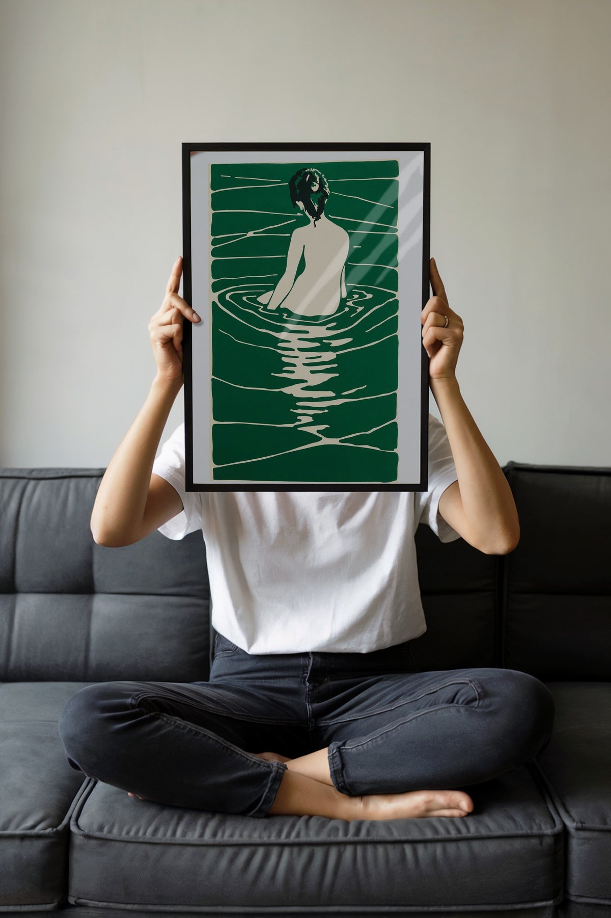 Yüzme Tasviri Poster – Siyah Çerçeveli Tablo