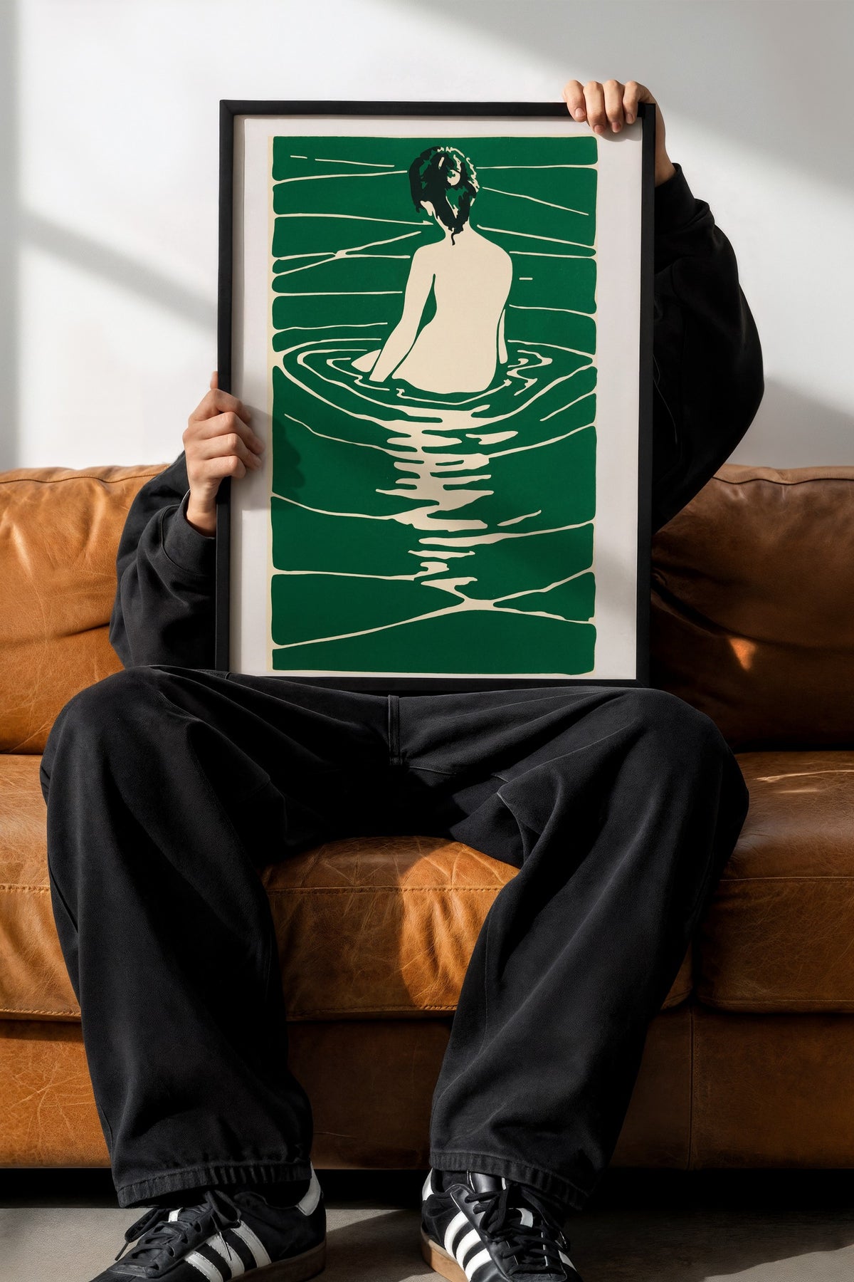 Yüzme Tasviri Poster – Siyah Çerçeveli Tablo