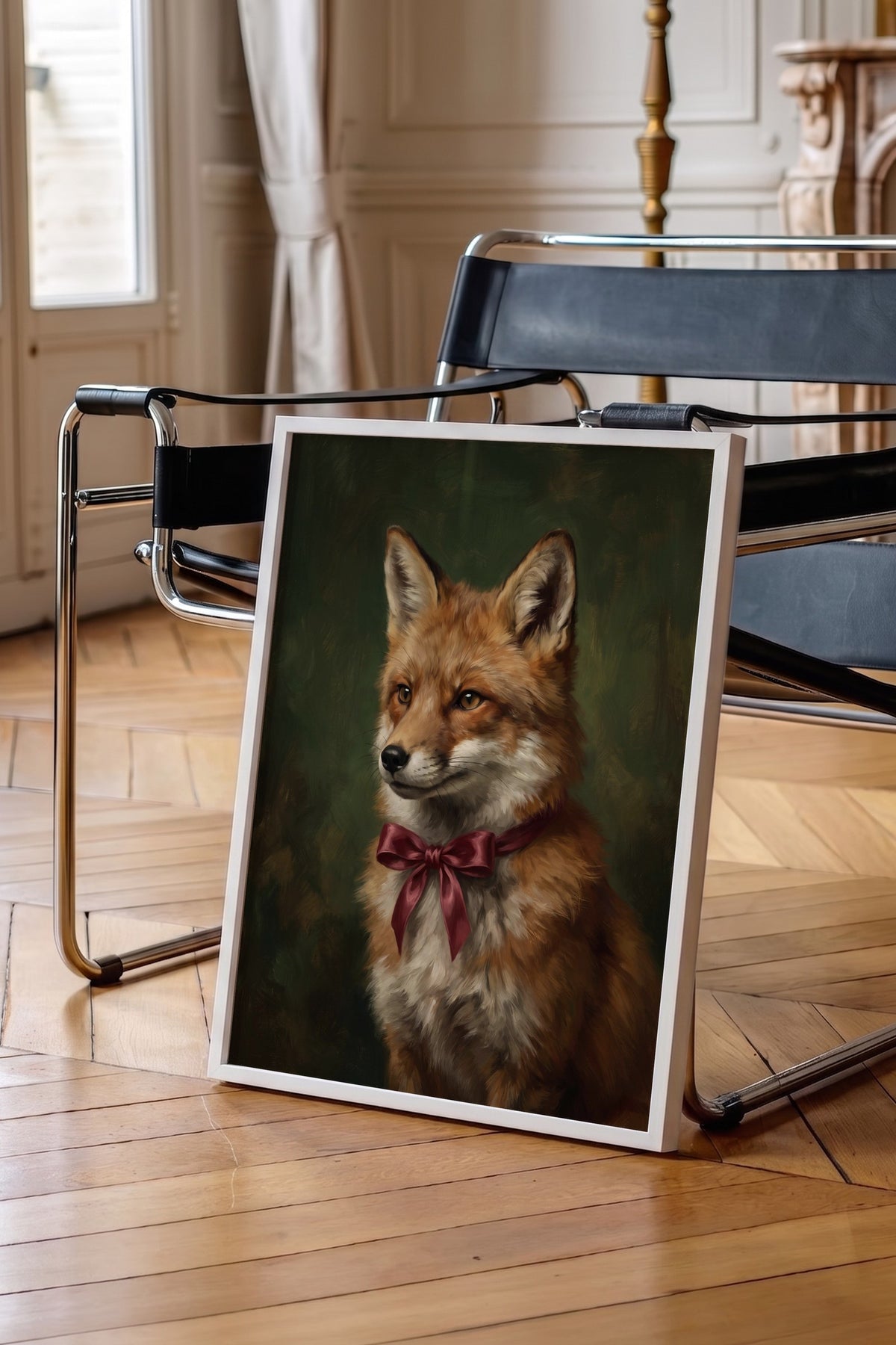 Tilki Portresi Poster – Beyaz Çerçeveli Tablo