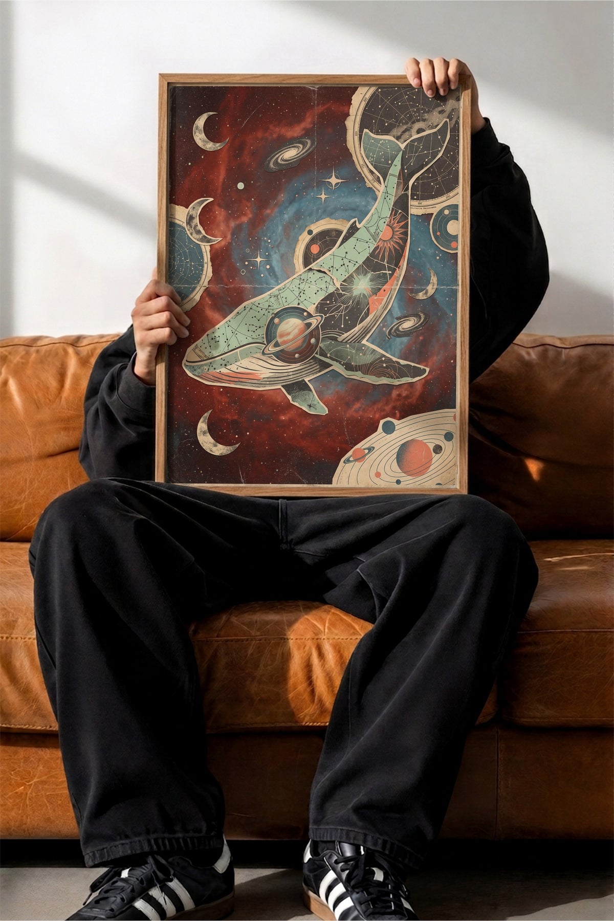 Kozmik Balina Poster – Ahşap Çerçeveli Tablo