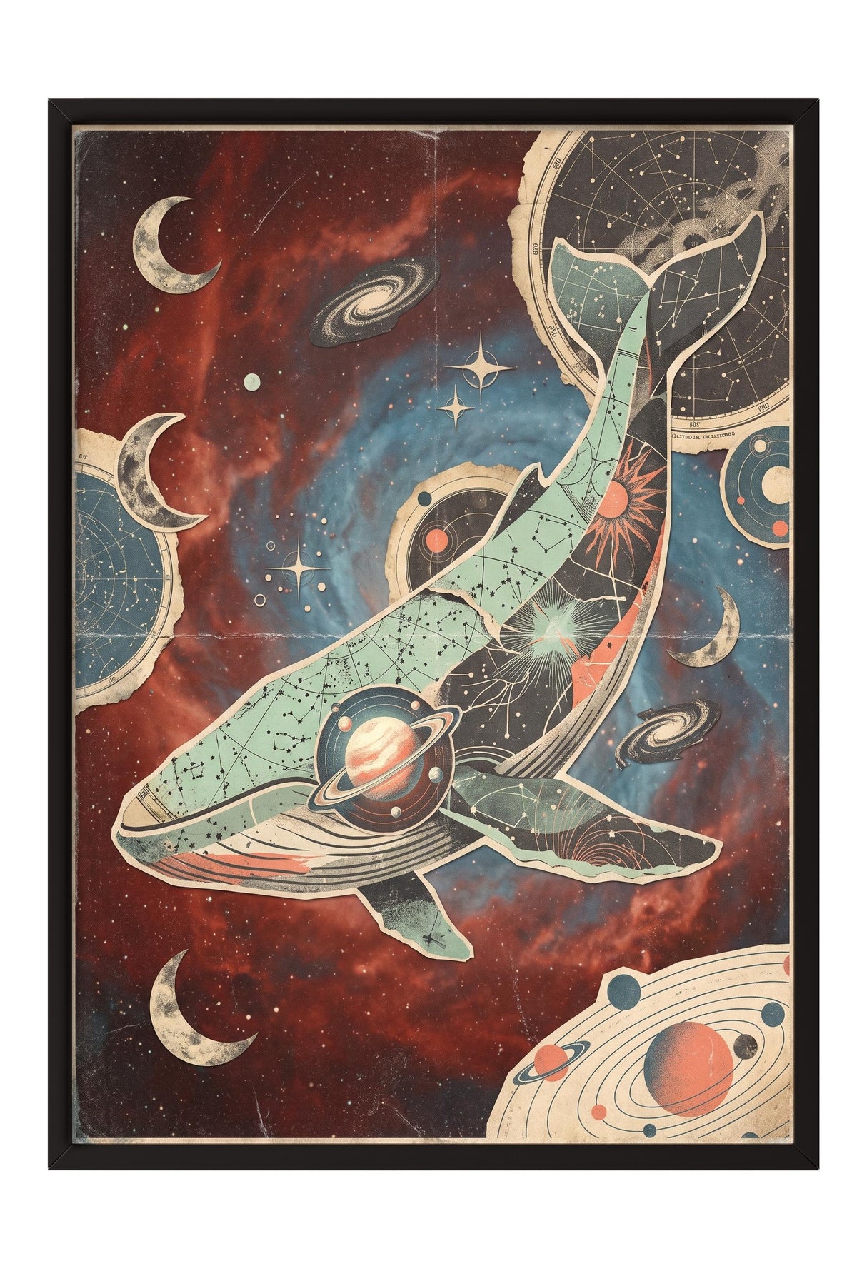 Kozmik Balina Poster – Siyah Çerçeveli Tablo