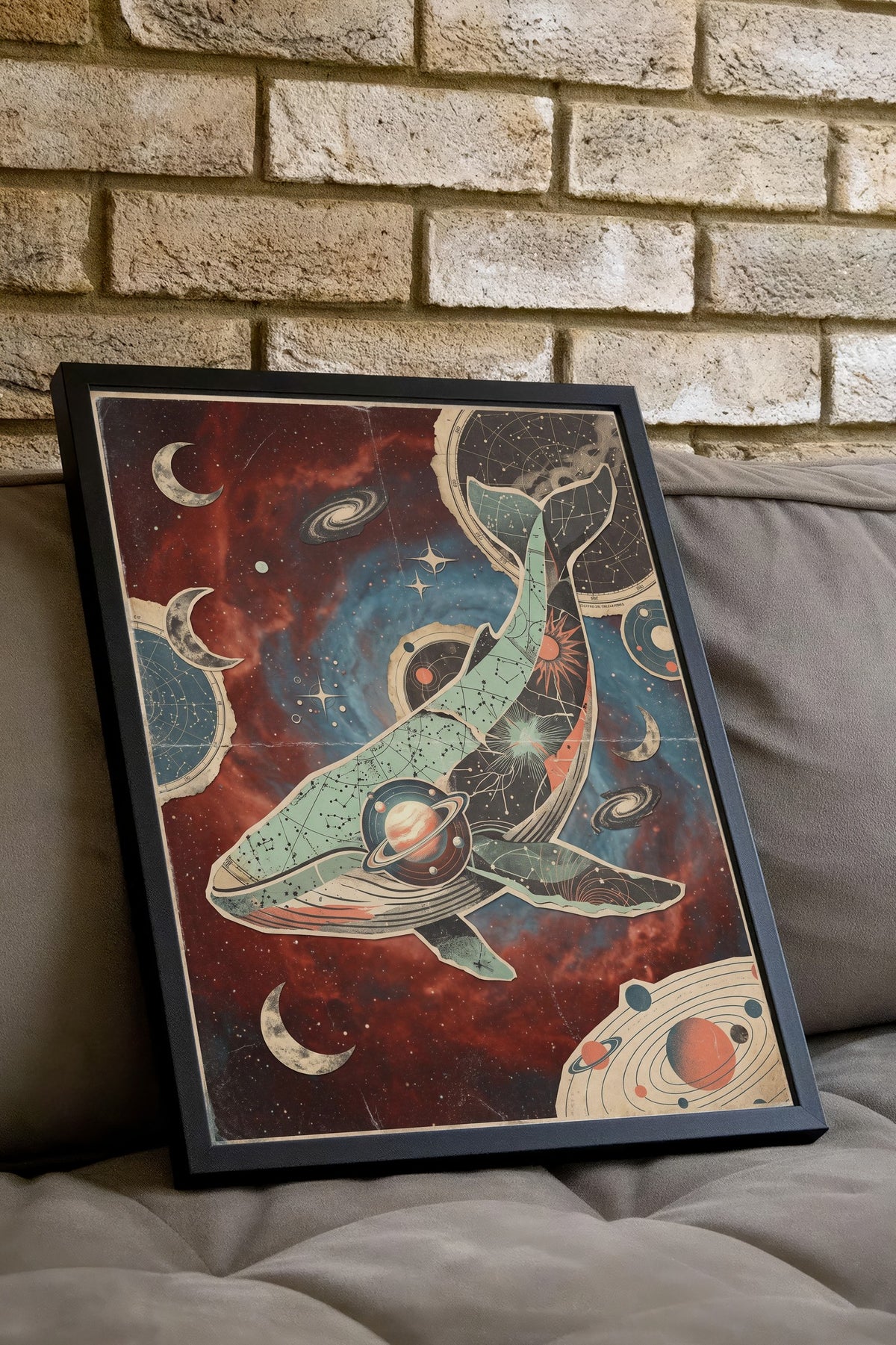 Kozmik Balina Poster – Siyah Çerçeveli Tablo