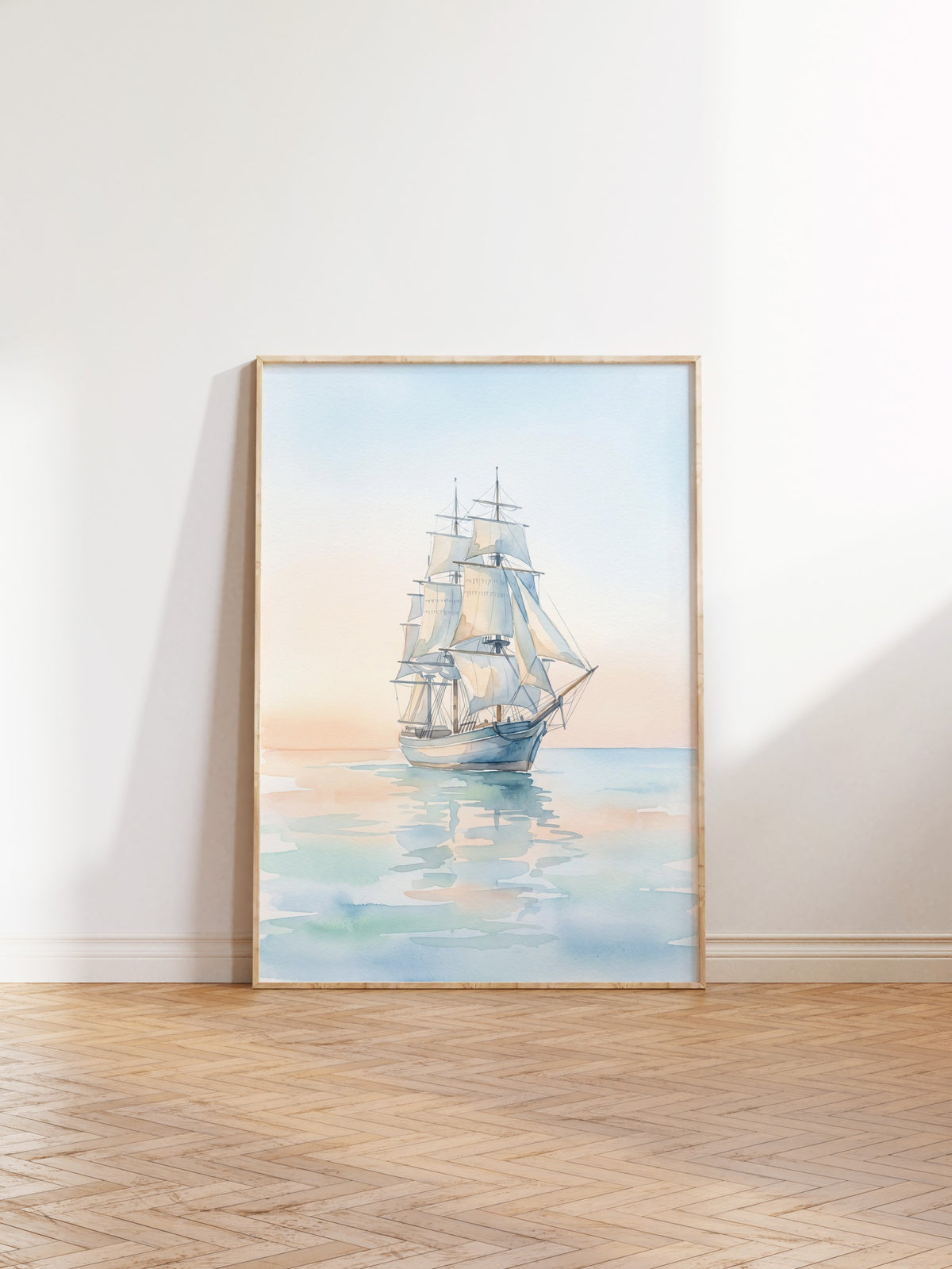 Sakin Sularda Yelkenli Poster – Ahşap Çerçeveli Tablo