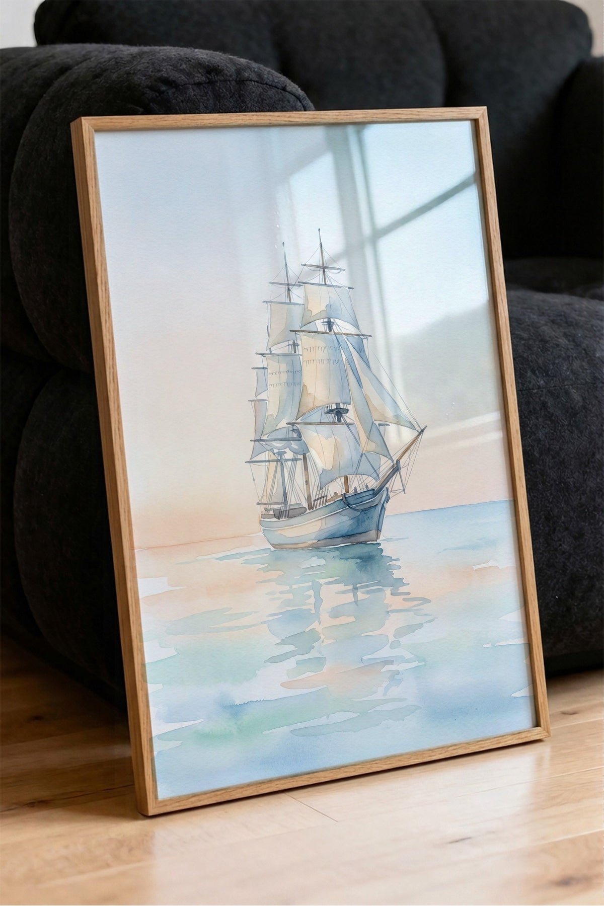 Sakin Sularda Yelkenli Poster – Ahşap Çerçeveli Tablo