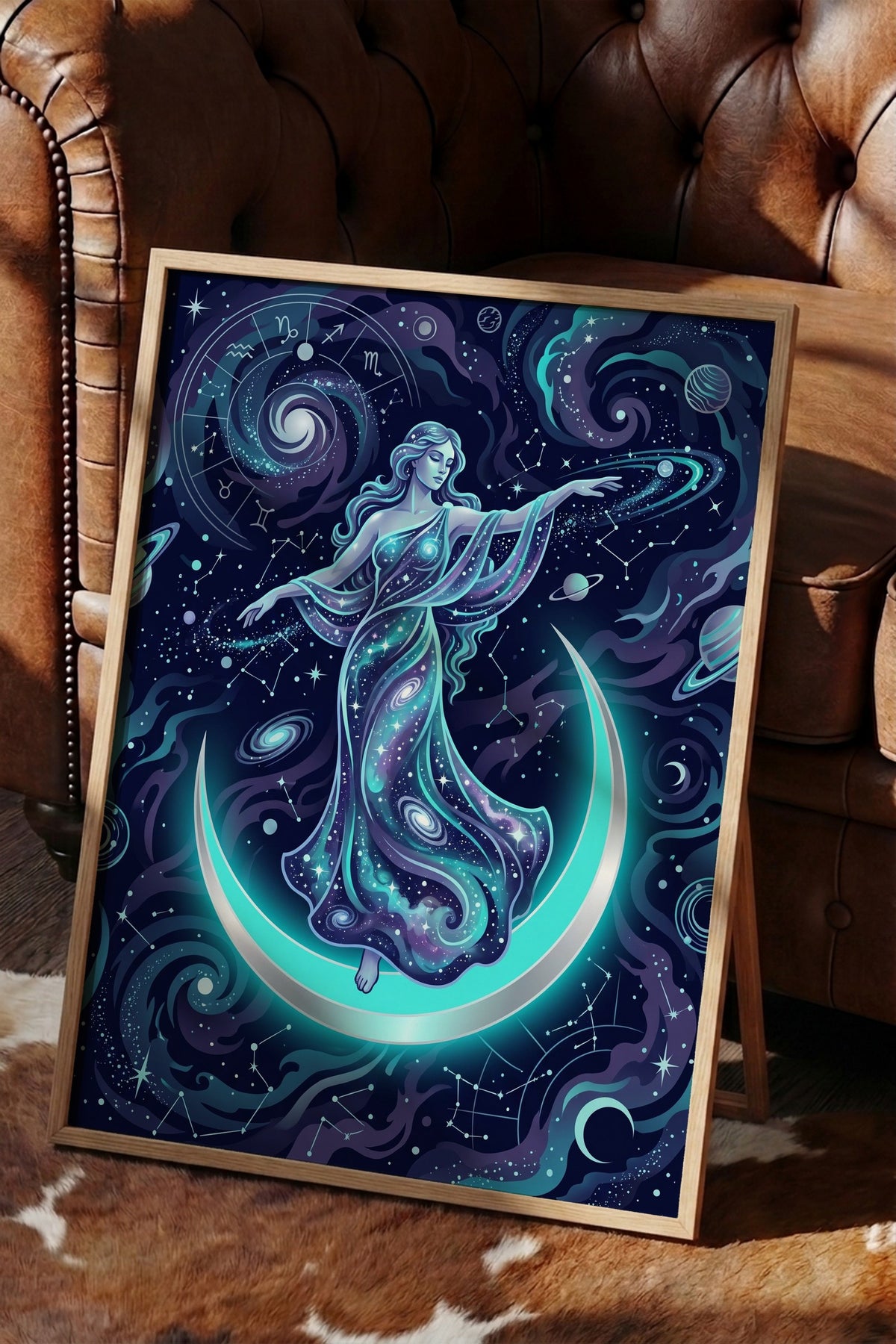 Gökyüzü Tanrıçası Poster – Ahşap Çerçeveli Tablo