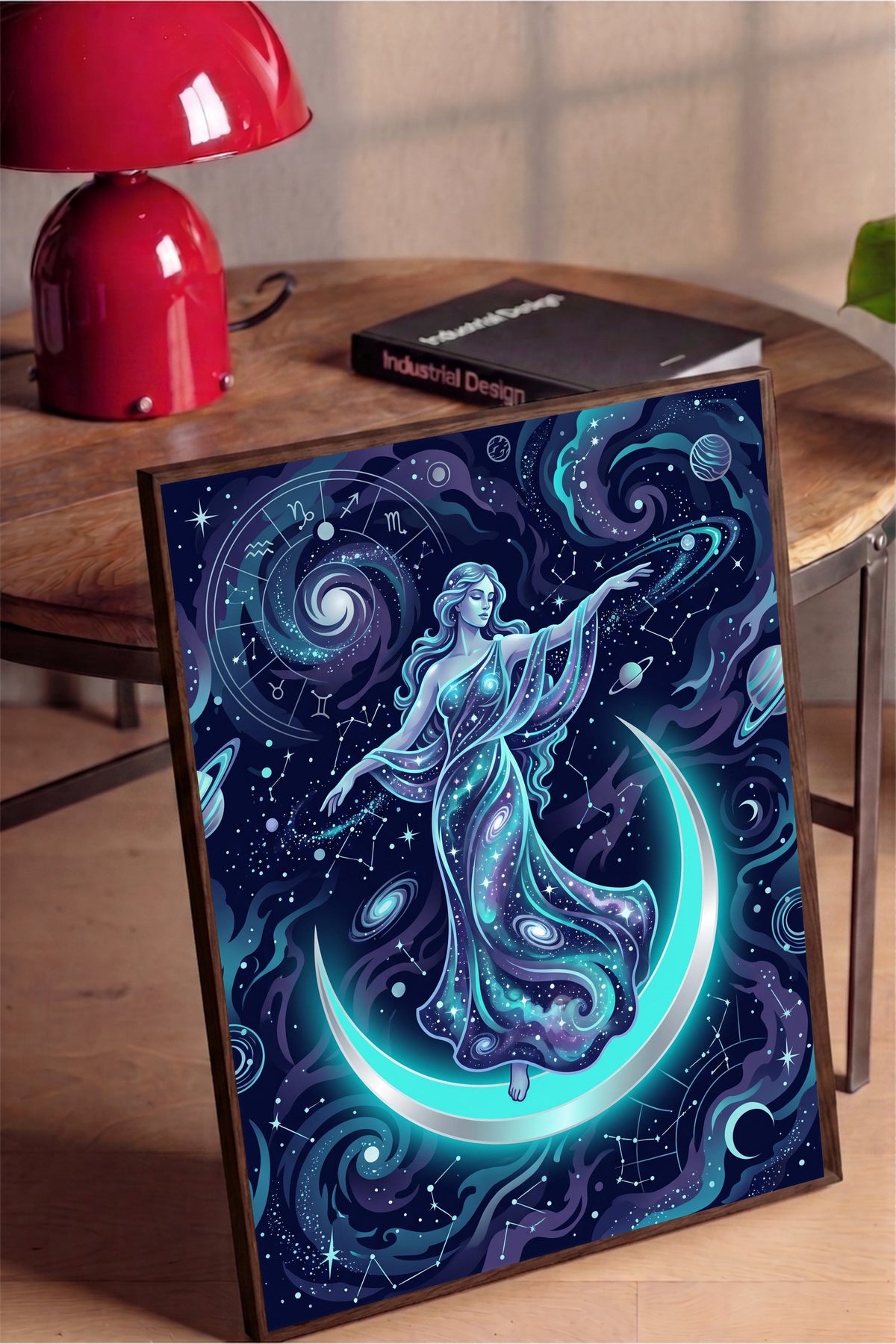 Gökyüzü Tanrıçası Poster – Kahverengi Çerçeveli Tablo