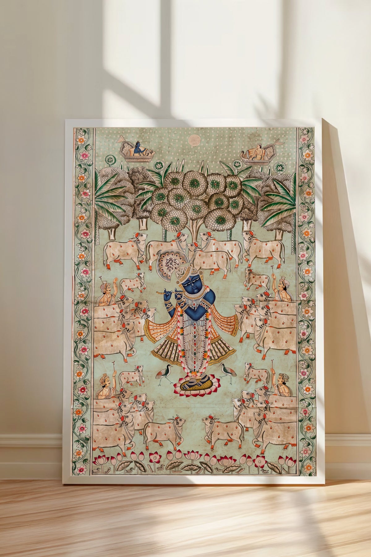 Hindistan Mitolojisi Temalı Sanat Poster – Beyaz Çerçeveli Tablo