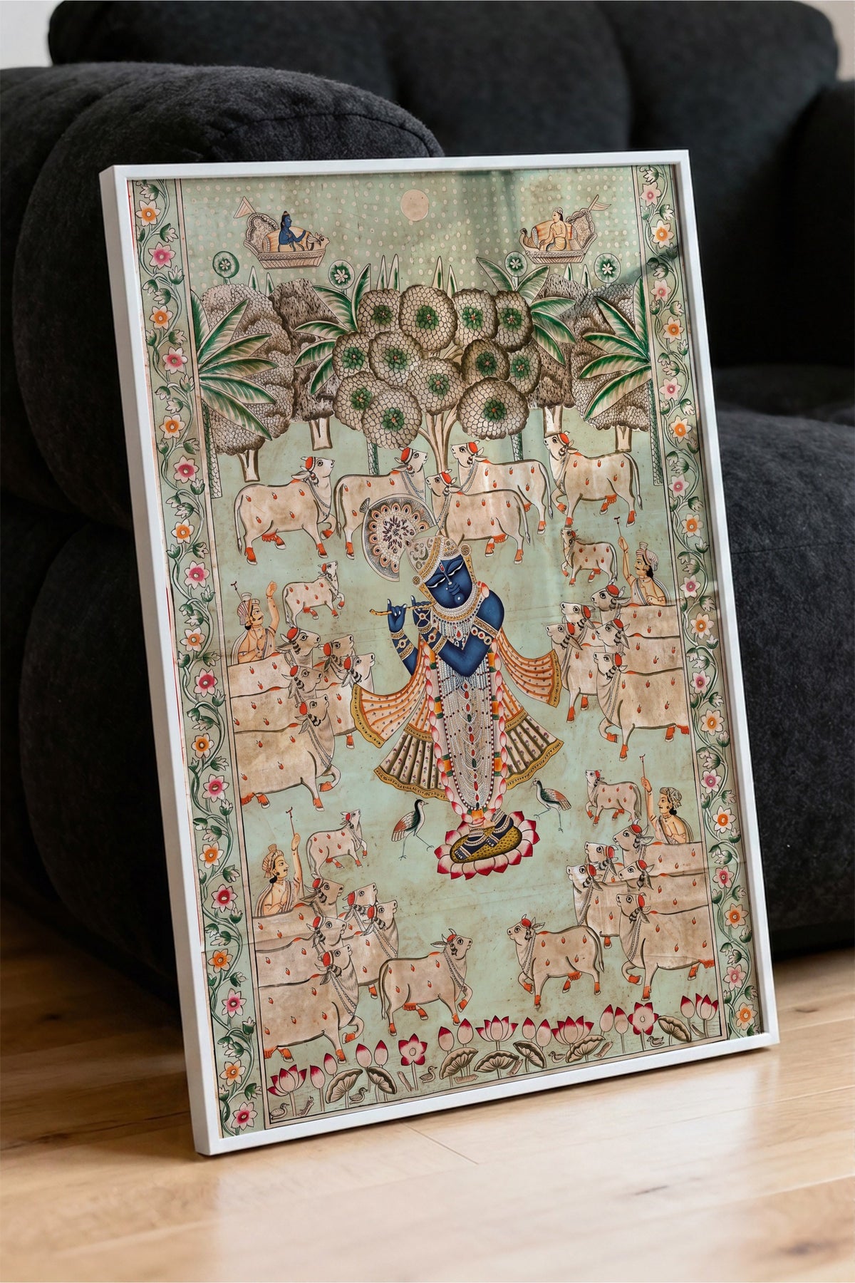 Hindistan Mitolojisi Temalı Sanat Poster – Beyaz Çerçeveli Tablo