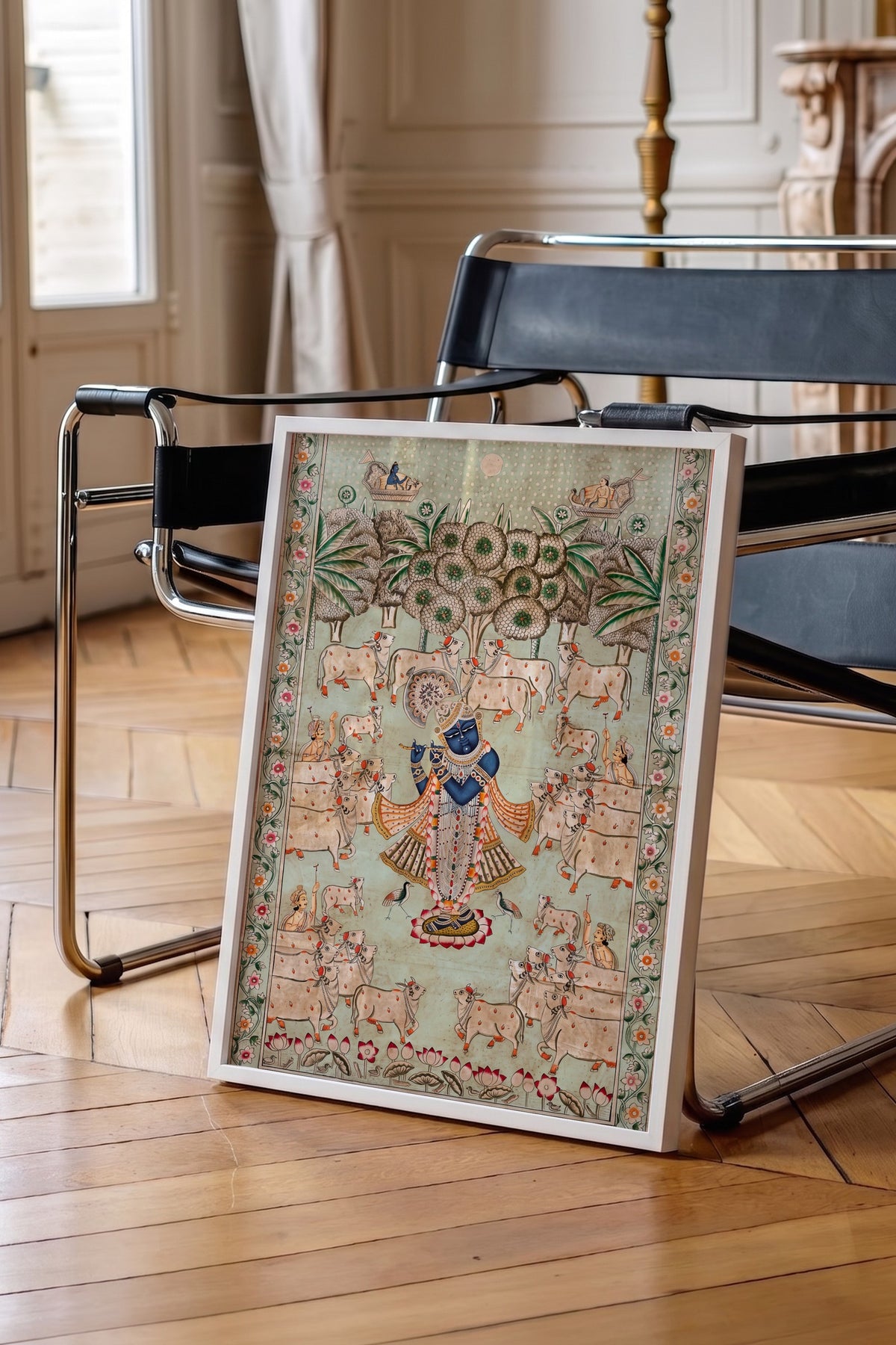 Hindistan Mitolojisi Temalı Sanat Poster – Beyaz Çerçeveli Tablo