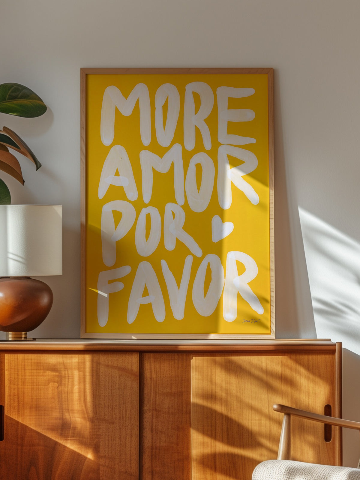 MORE AMOR POR FAVOR Poster – Ahşap Çerçeveli Tablo