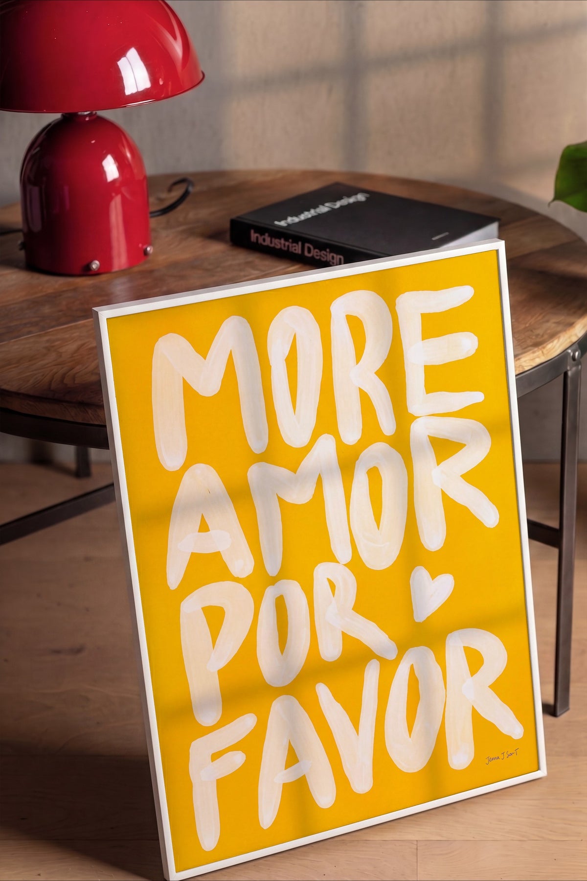 MORE AMOR POR FAVOR Poster – Beyaz Çerçeveli Tablo