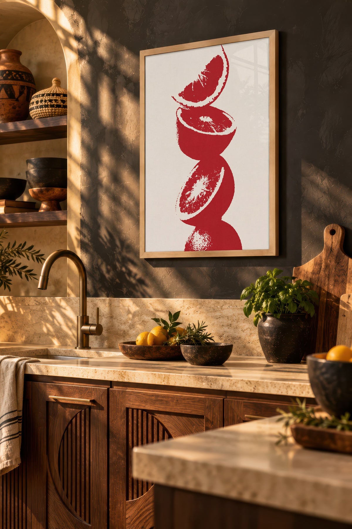 Kırmızı Turunçgiller Poster – Ahşap Çerçeveli Tablo