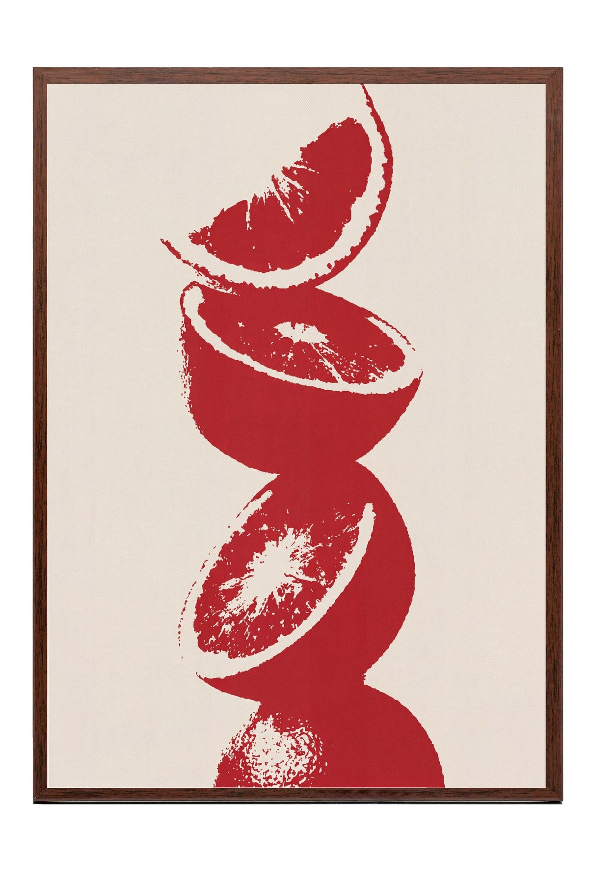 Kırmızı Turunçgiller Poster – Kahverengi Çerçeveli Tablo