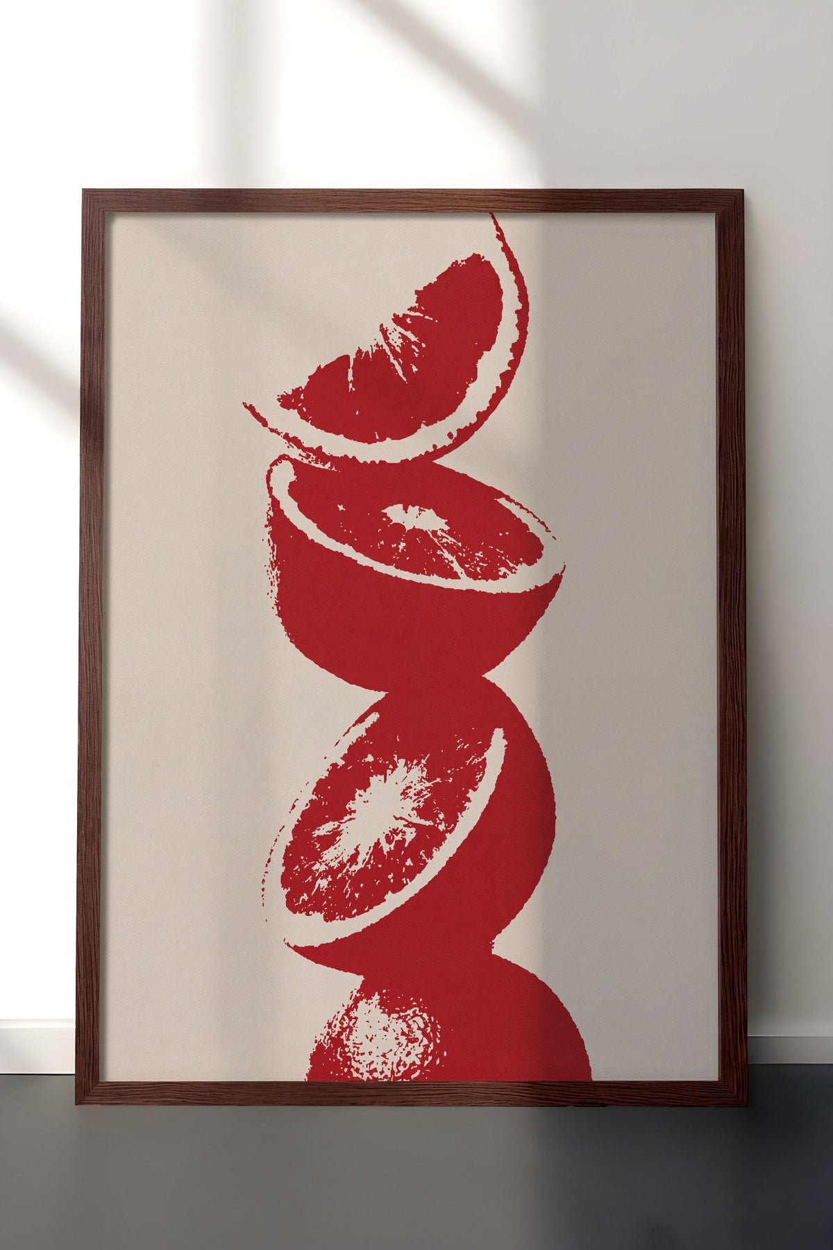 Kırmızı Turunçgiller Poster – Kahverengi Çerçeveli Tablo