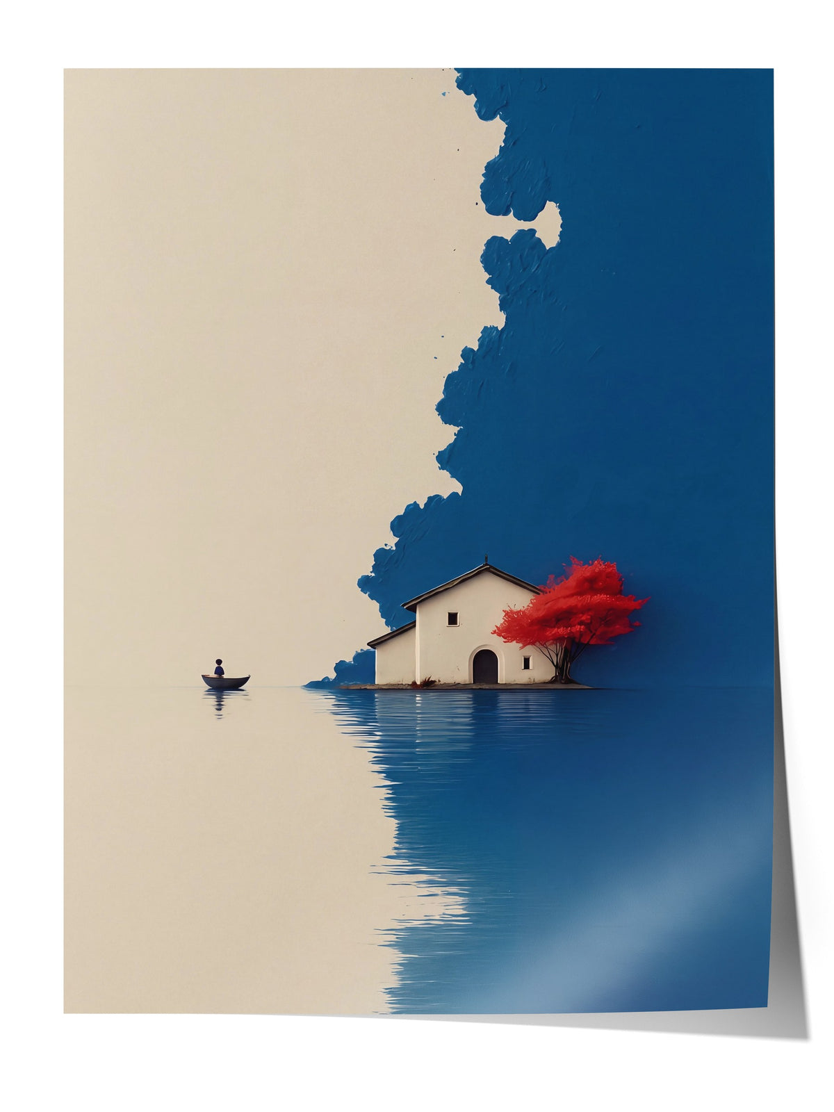 Doğa ve Ev Manzarası Çerçevesiz Poster