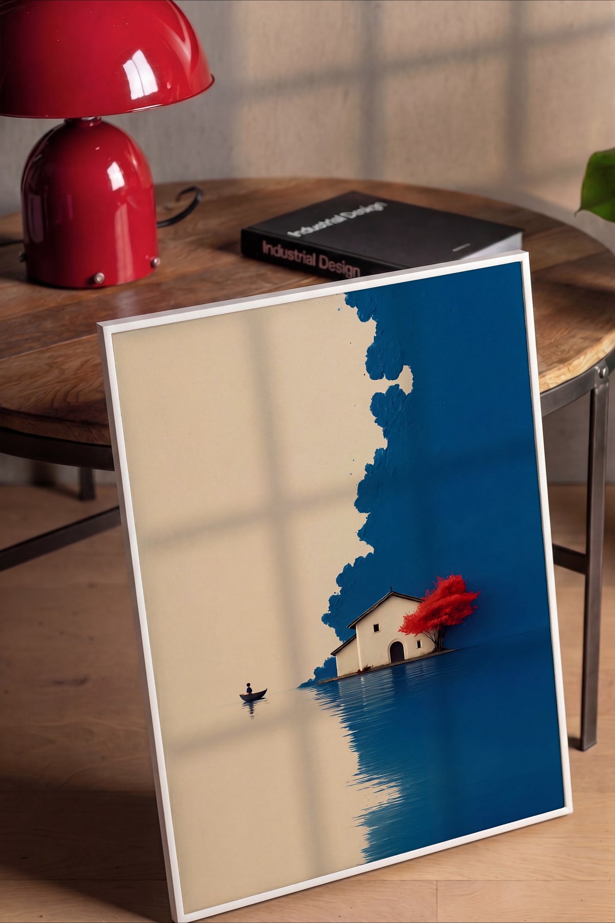 Doğa ve Ev Manzarası Poster – Beyaz Çerçeveli Tablo