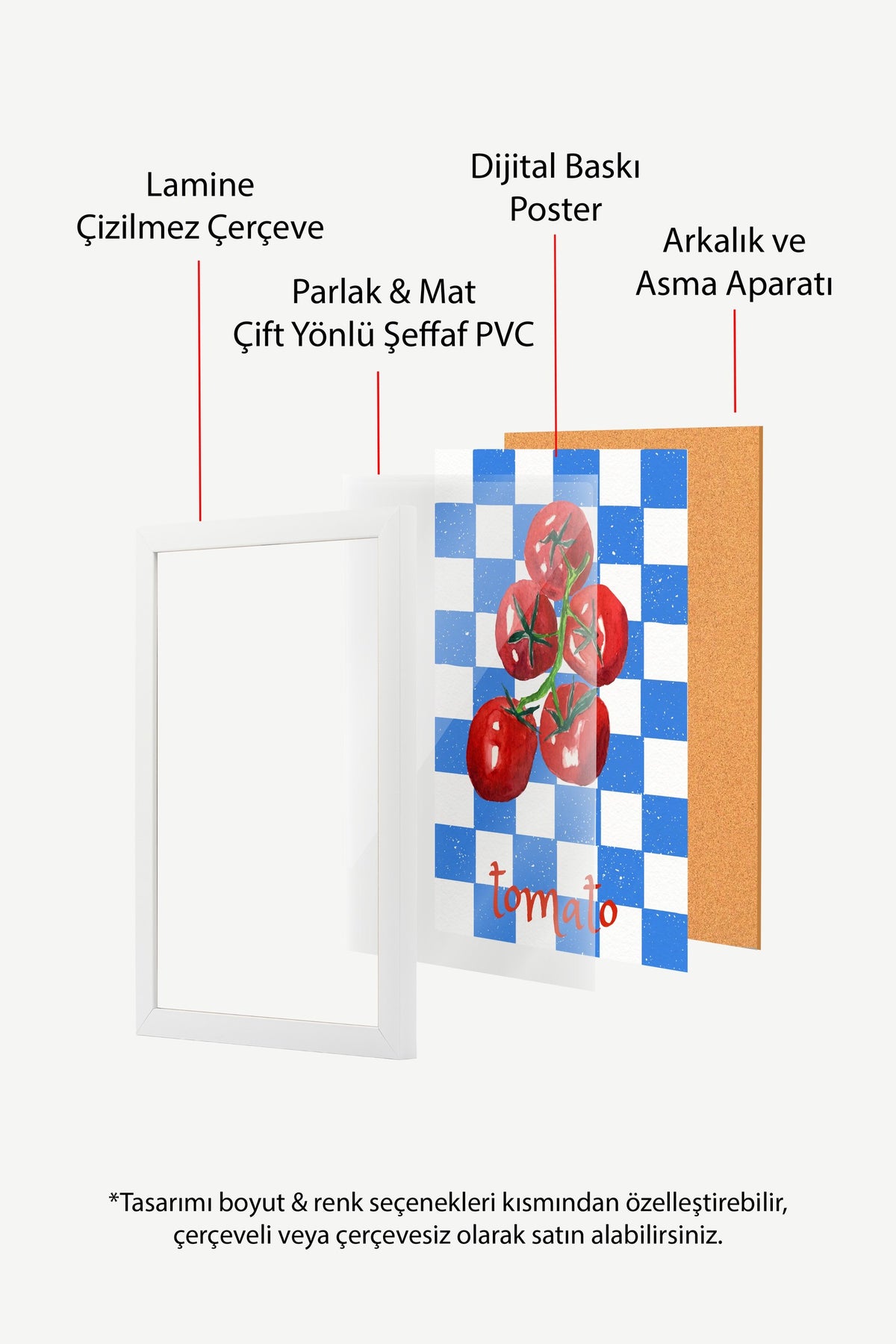 tomato Poster – Beyaz Çerçeveli Tablo