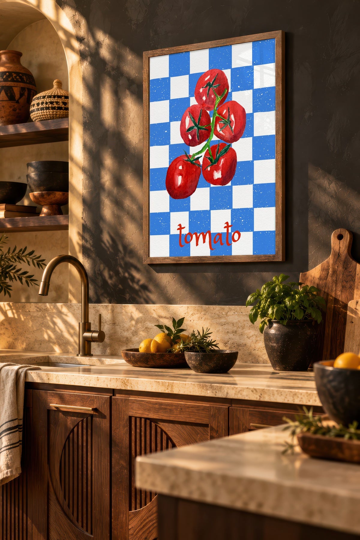 tomato Poster – Kahverengi Çerçeveli Tablo