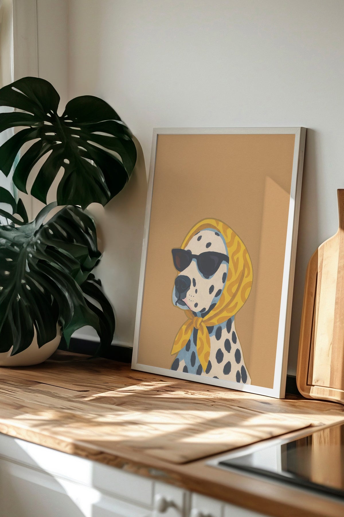 Dalmaçyalı köpek Poster – Beyaz Çerçeveli Tablo