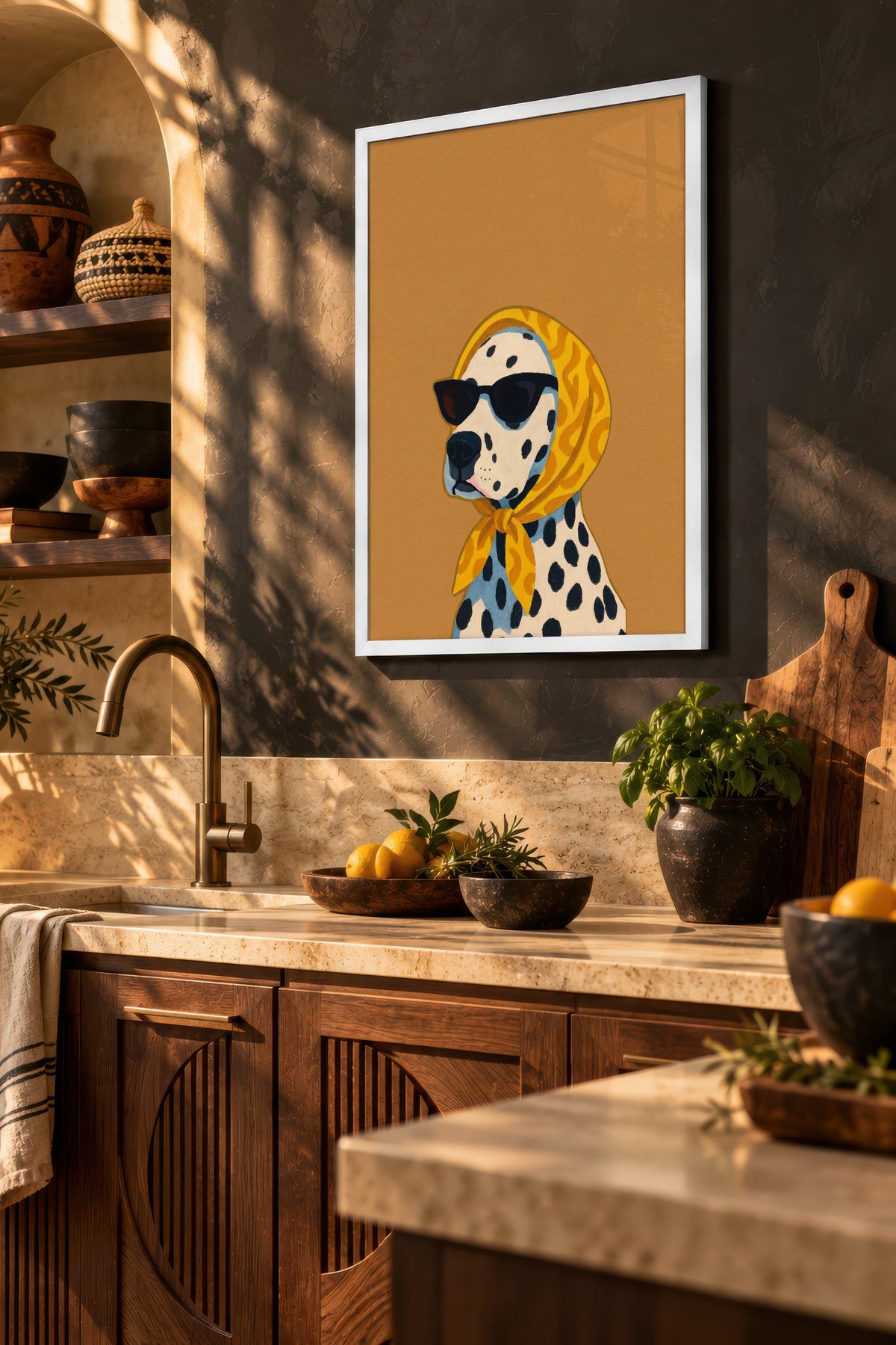 Dalmaçyalı köpek Poster – Beyaz Çerçeveli Tablo