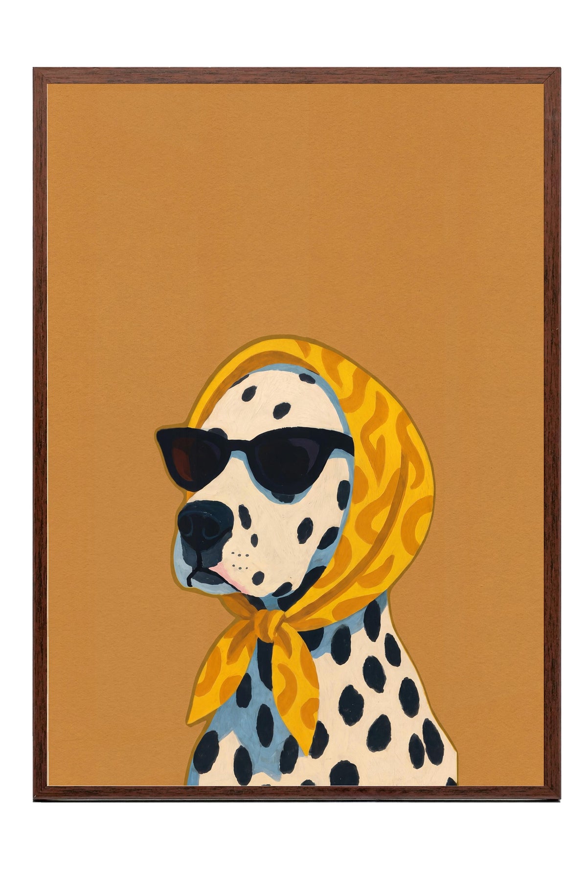 Dalmaçyalı köpek Poster – Kahverengi Çerçeveli Tablo