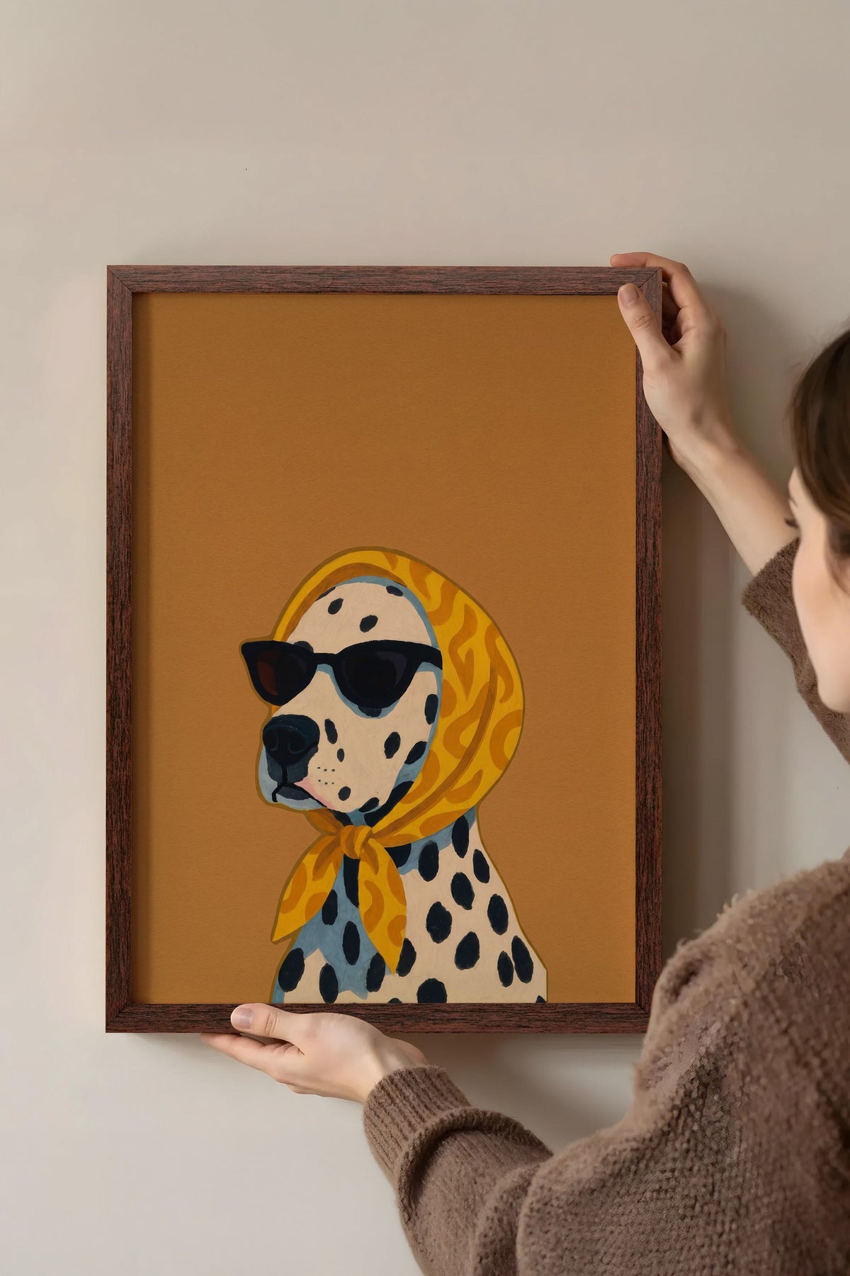 Dalmaçyalı köpek Poster – Kahverengi Çerçeveli Tablo