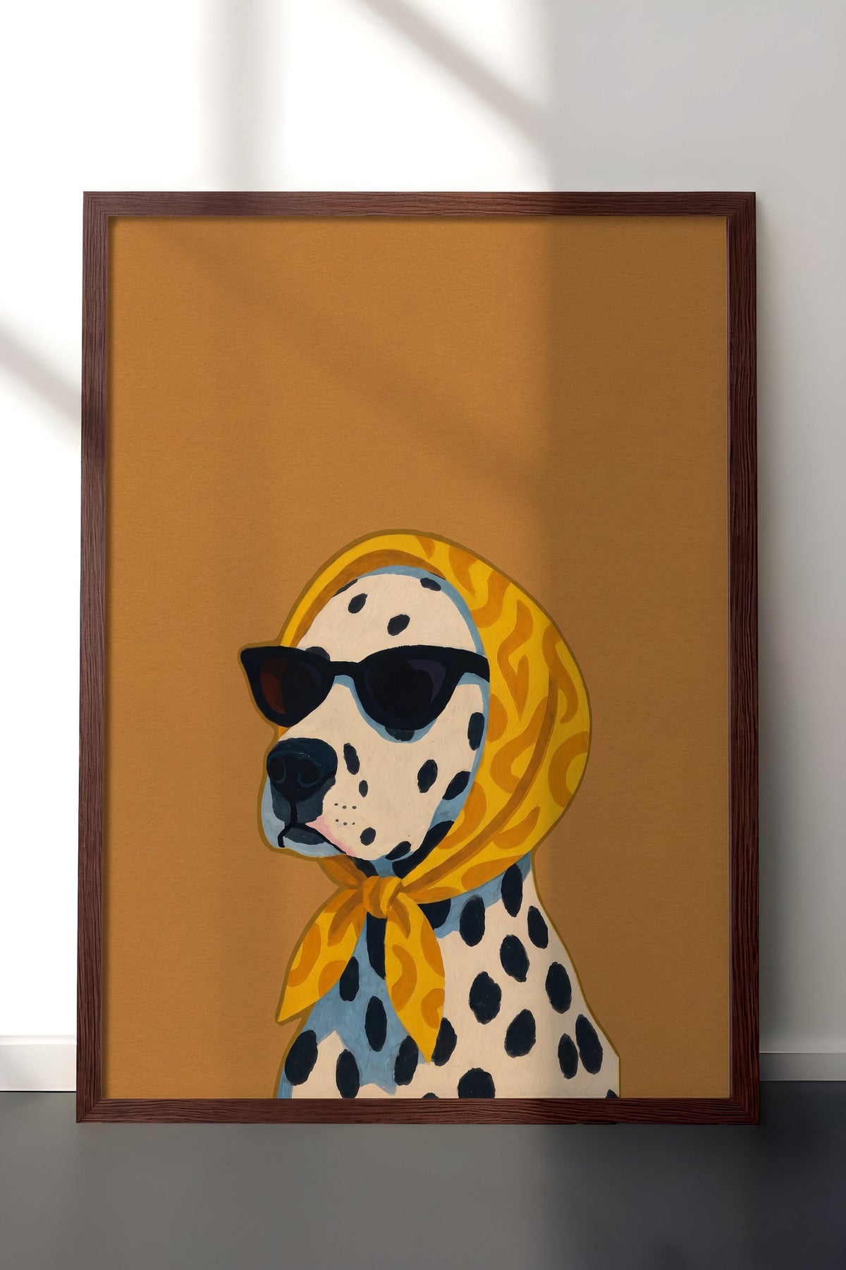 Dalmaçyalı köpek Poster – Kahverengi Çerçeveli Tablo