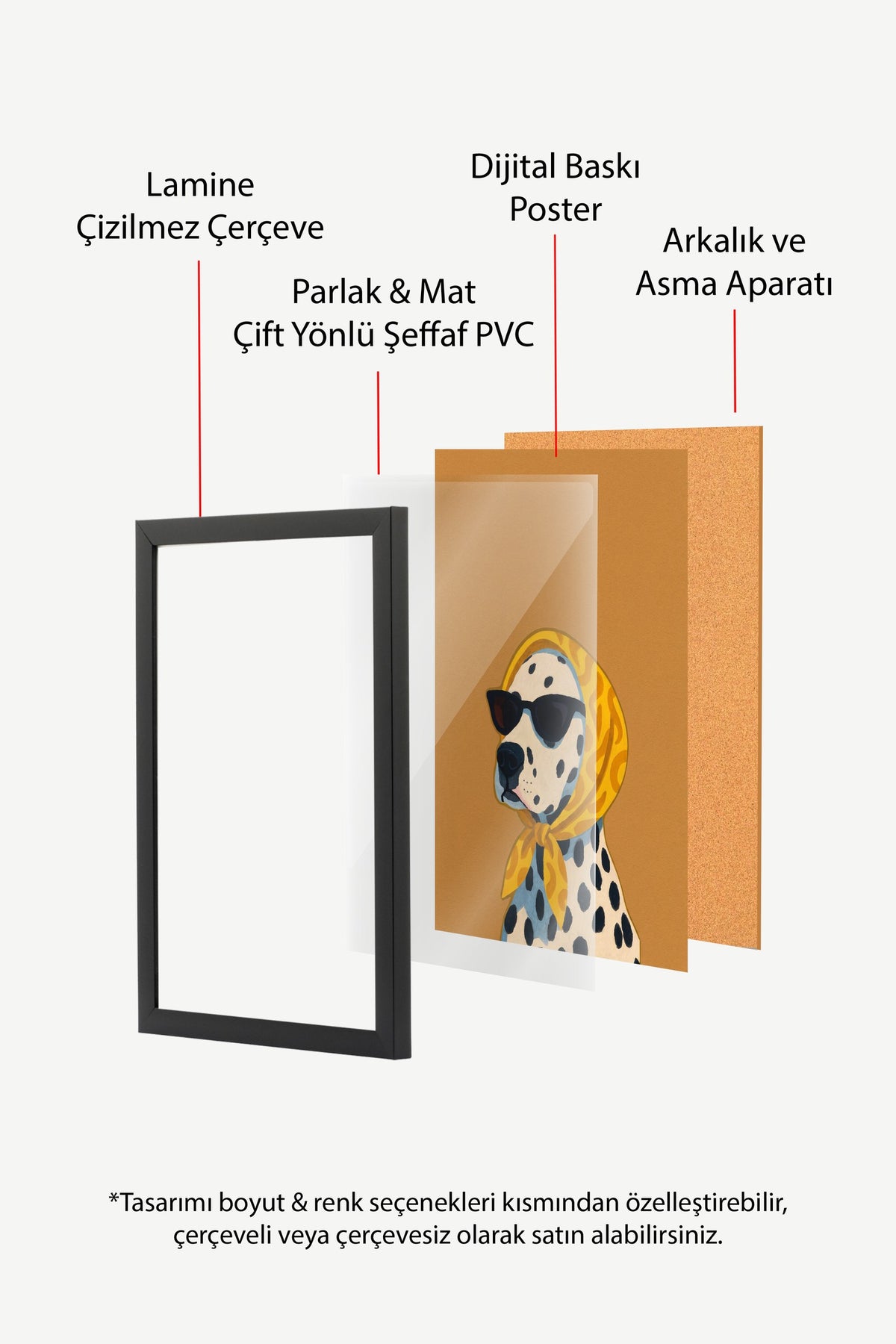 Dalmaçyalı köpek Poster – Siyah Çerçeveli Tablo