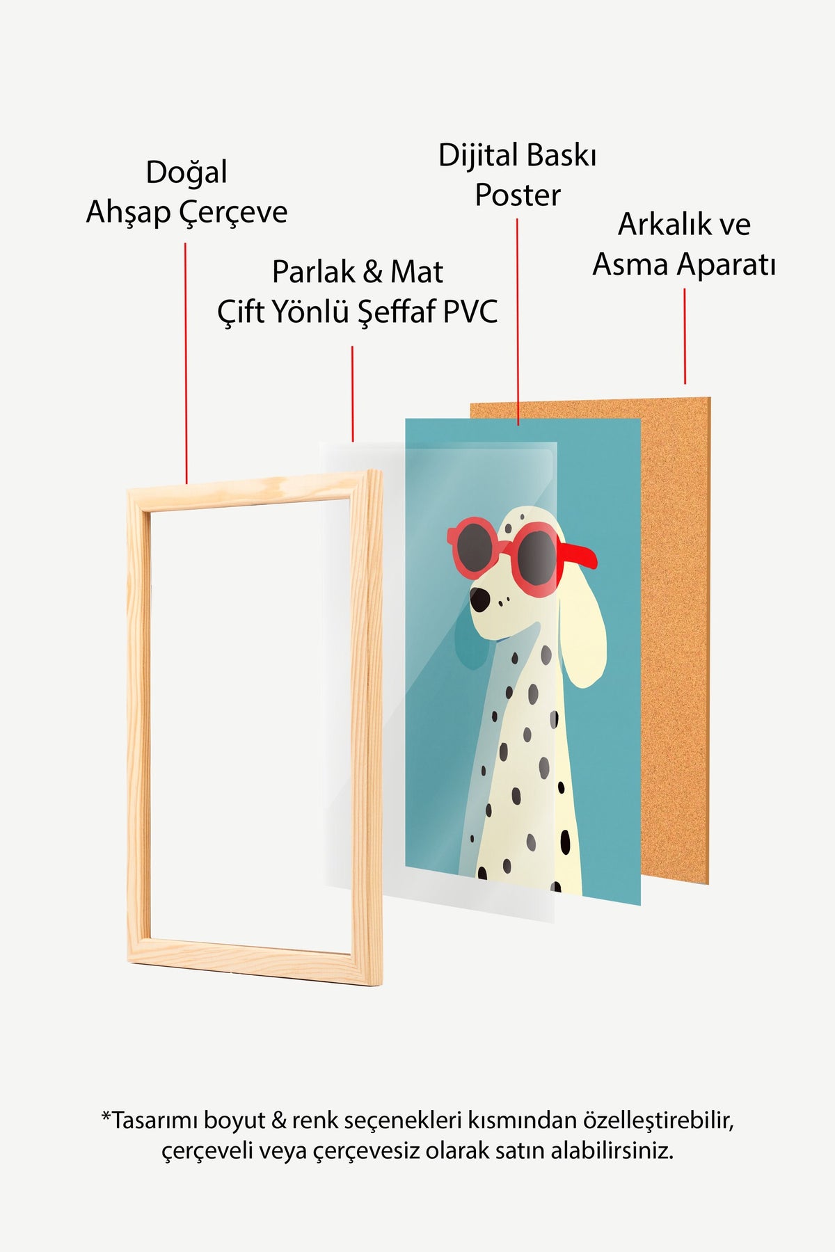 Gözlük Takan Dalmaçyalı Poster – Ahşap Çerçeveli Tablo