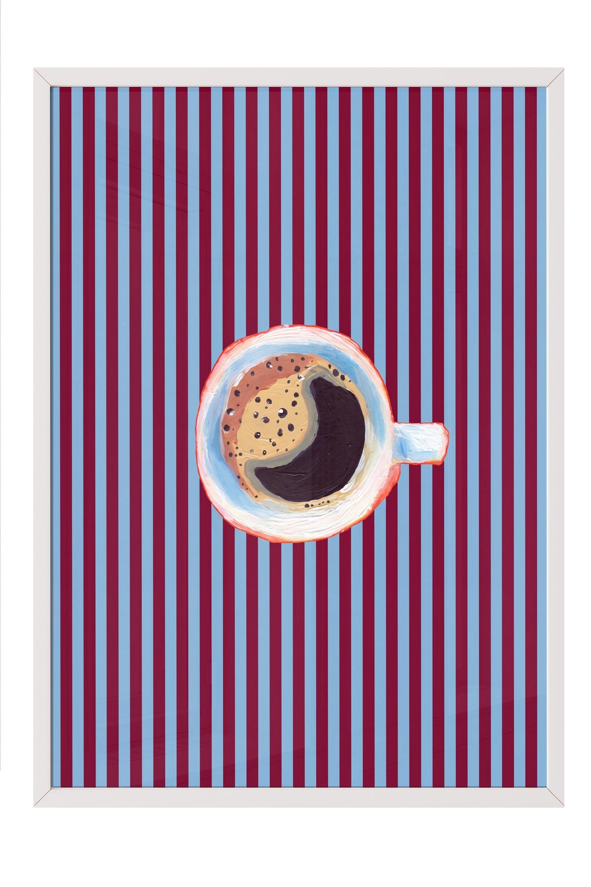Kahve Fincanı Çizimi Poster – Beyaz Çerçeveli Tablo