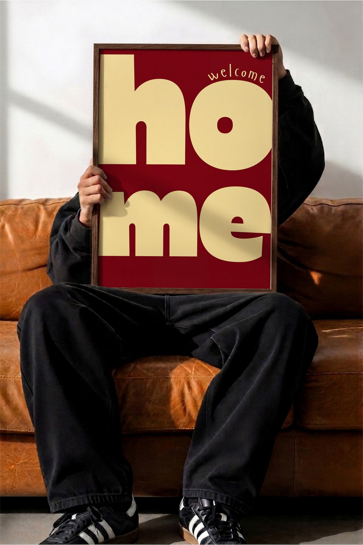 welcome home Poster – Kahverengi Çerçeveli Tablo
