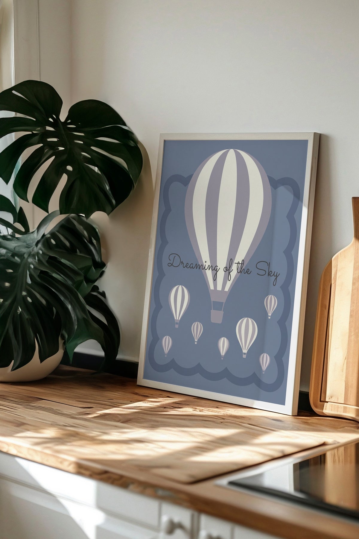 Dreaming of the Sky Poster – Beyaz Çerçeveli Tablo