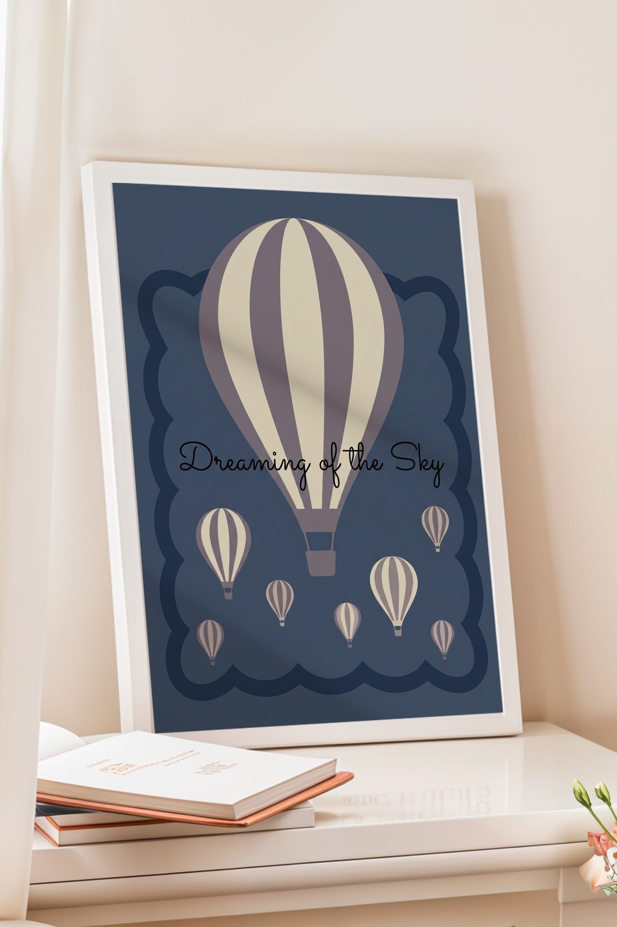 Dreaming of the Sky Poster – Beyaz Çerçeveli Tablo