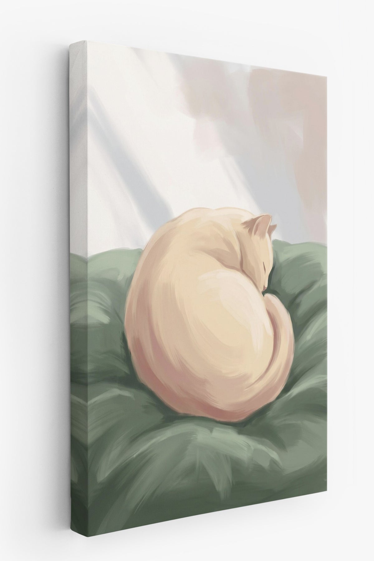Uyuyan Kedi İllüstrasyonu Kanvas Tablo
