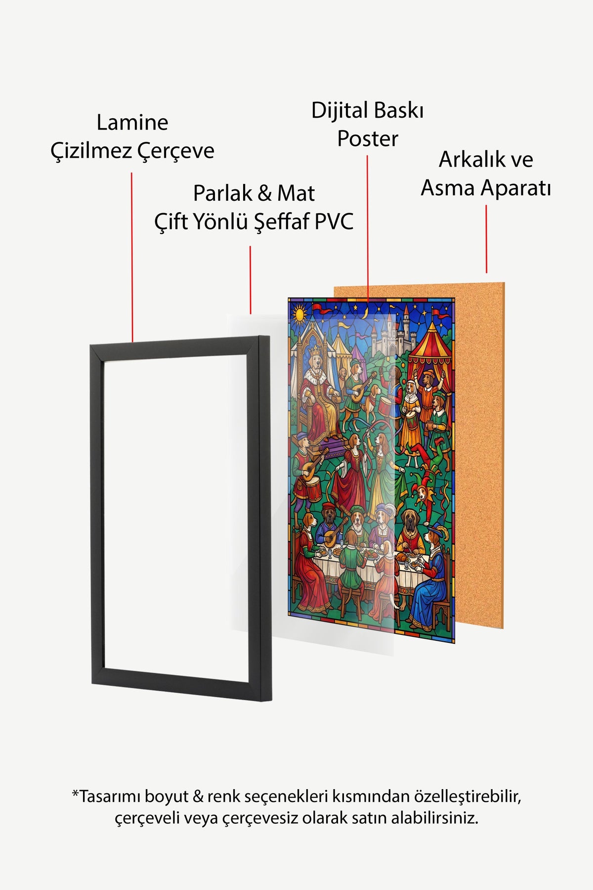 Orta Çağ Köpek Festivali Poster – Siyah Çerçeveli Tablo