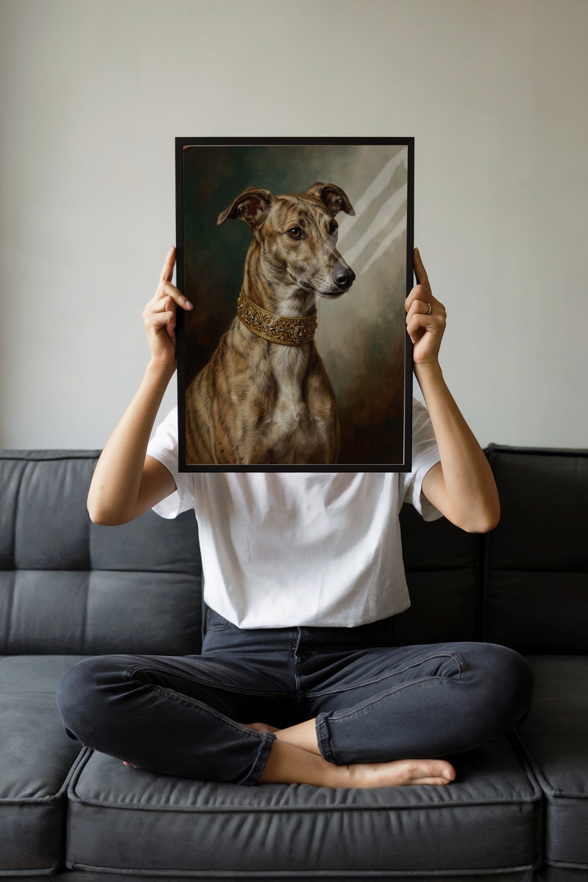 Zarif Köpek Portresi Poster – Siyah Çerçeveli Tablo