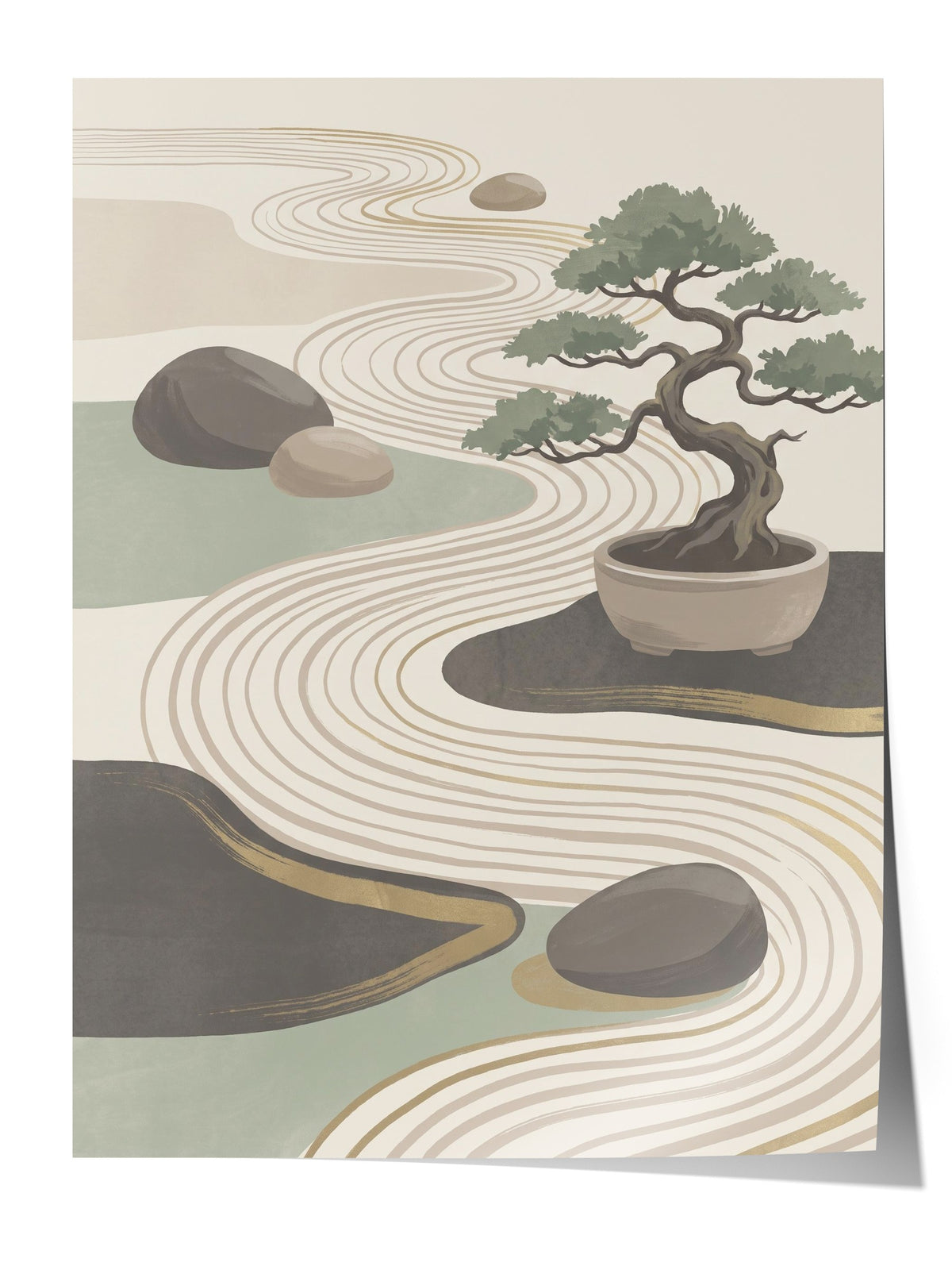 Bonsai ve Zen Bahçesi Çerçevesiz Poster