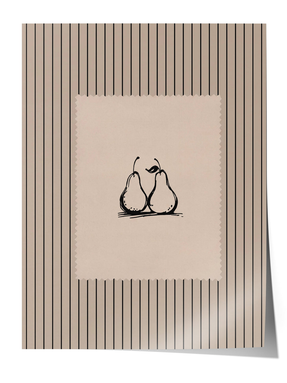 Minimalist İki Armut Çizimi Çerçevesiz Poster
