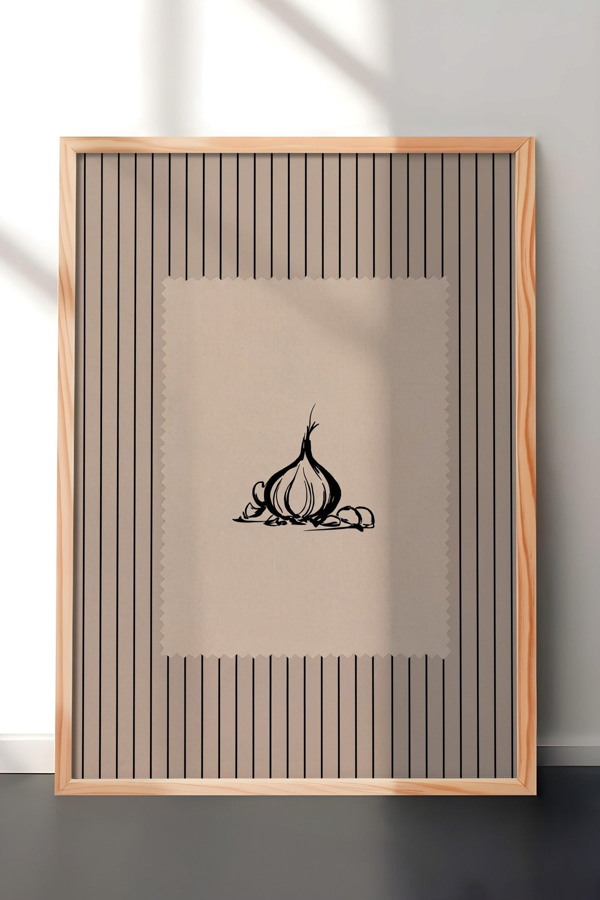 Soyut Sarımsak Tasarımı Poster – Ahşap Çerçeveli Tablo