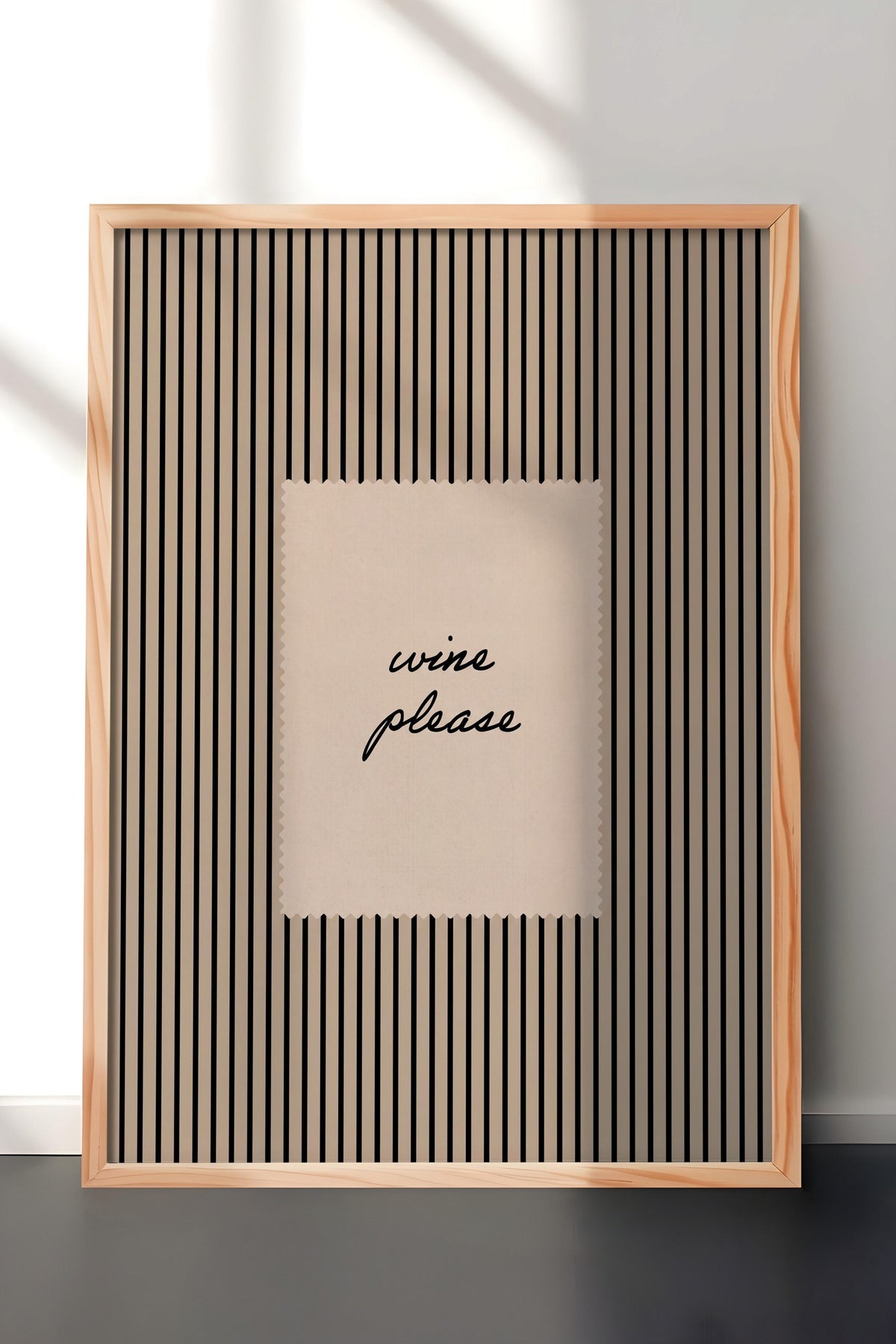 wine please Poster – Ahşap Çerçeveli Tablo