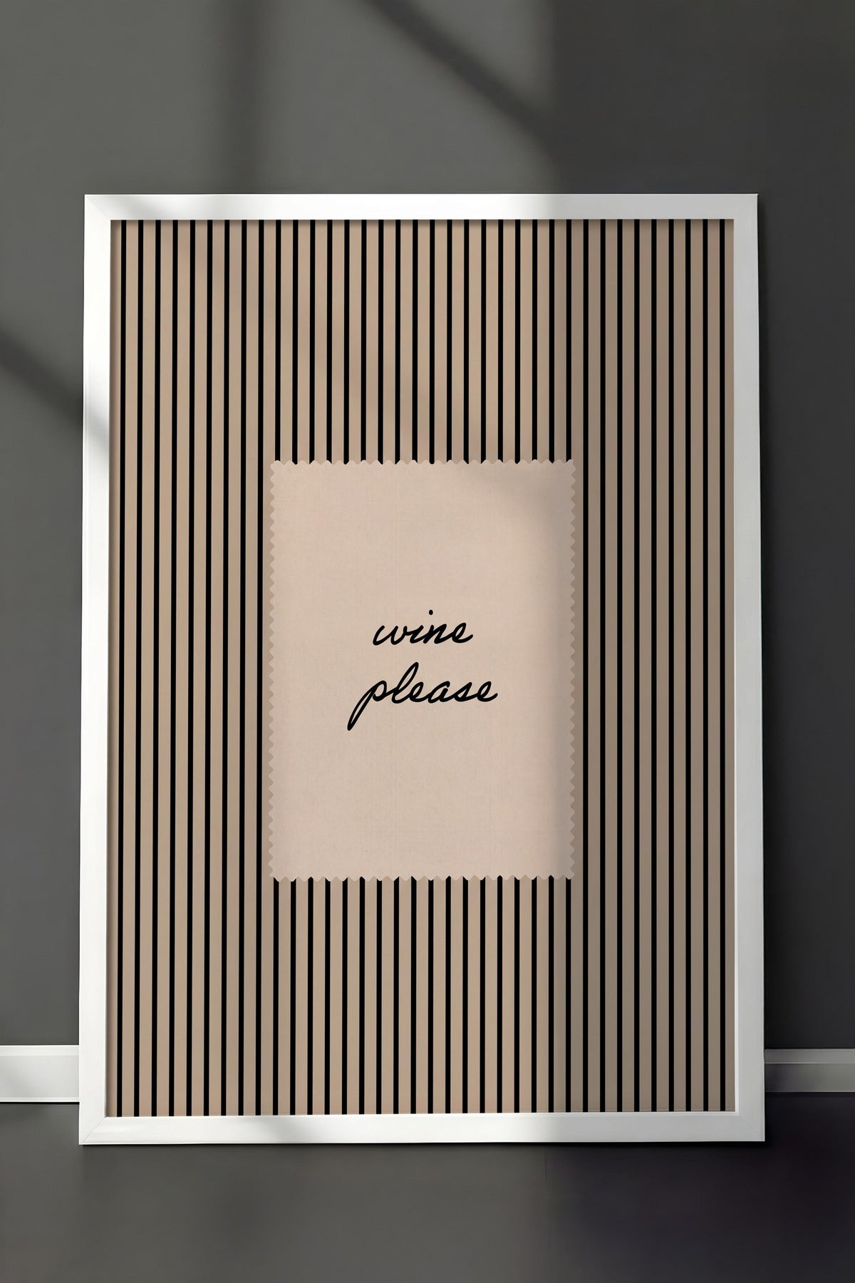 wine please Poster – Beyaz Çerçeveli Tablo