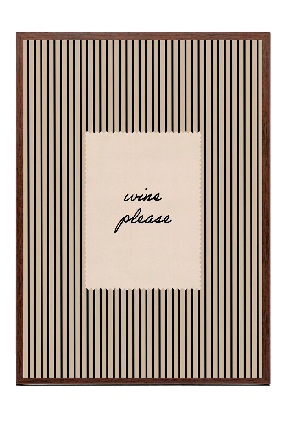 wine please Poster – Kahverengi Çerçeveli Tablo