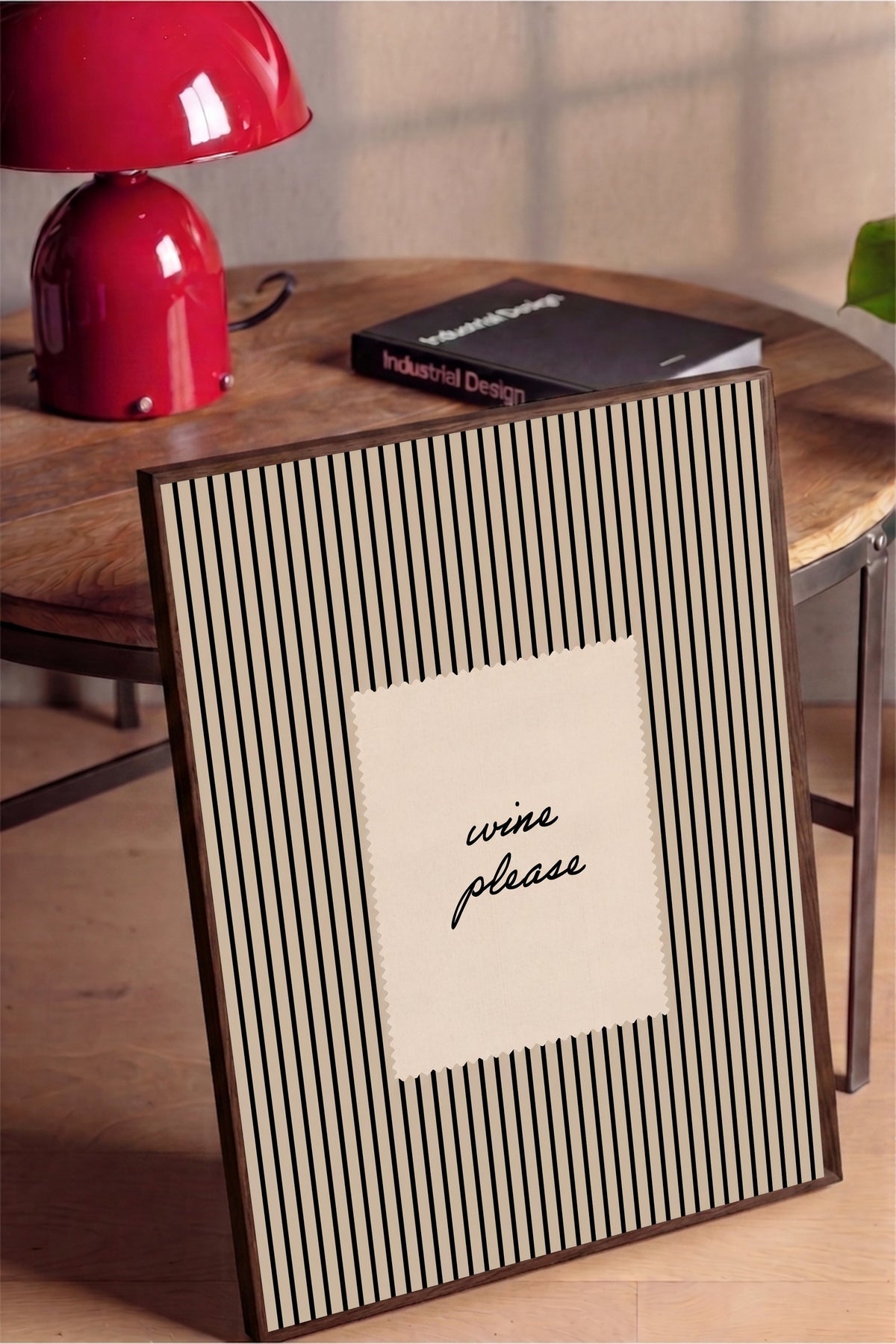 wine please Poster – Kahverengi Çerçeveli Tablo