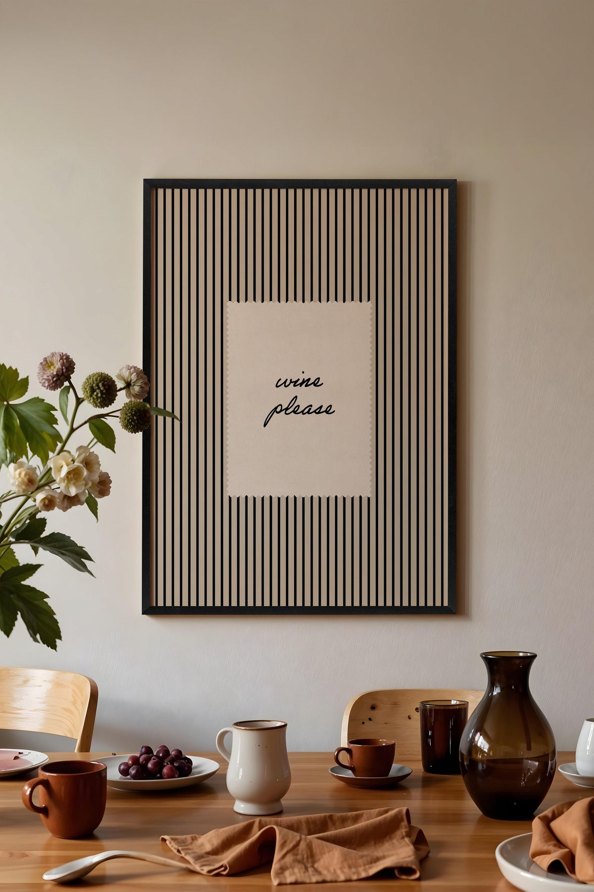 wine please Poster – Siyah Çerçeveli Tablo