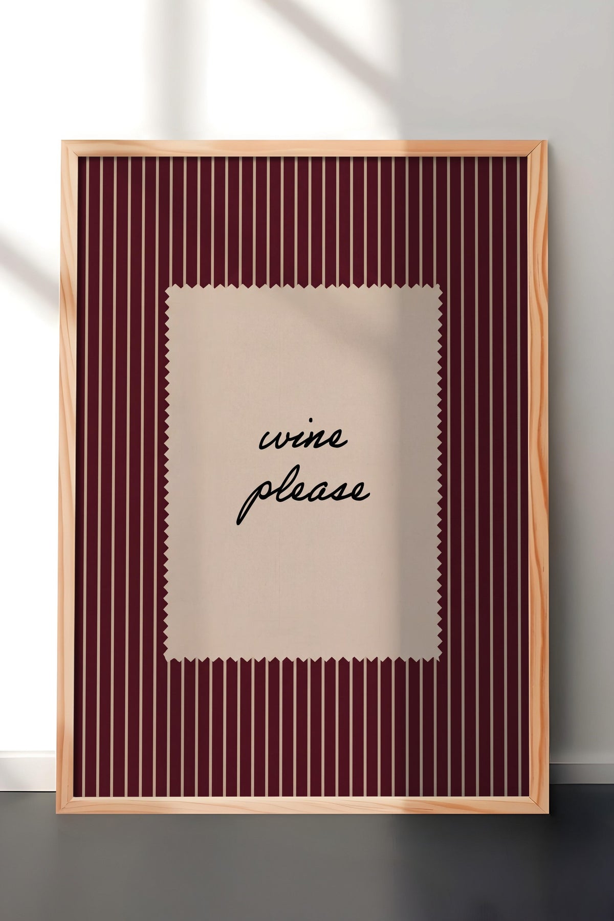 wine please Poster – Ahşap Çerçeveli Tablo
