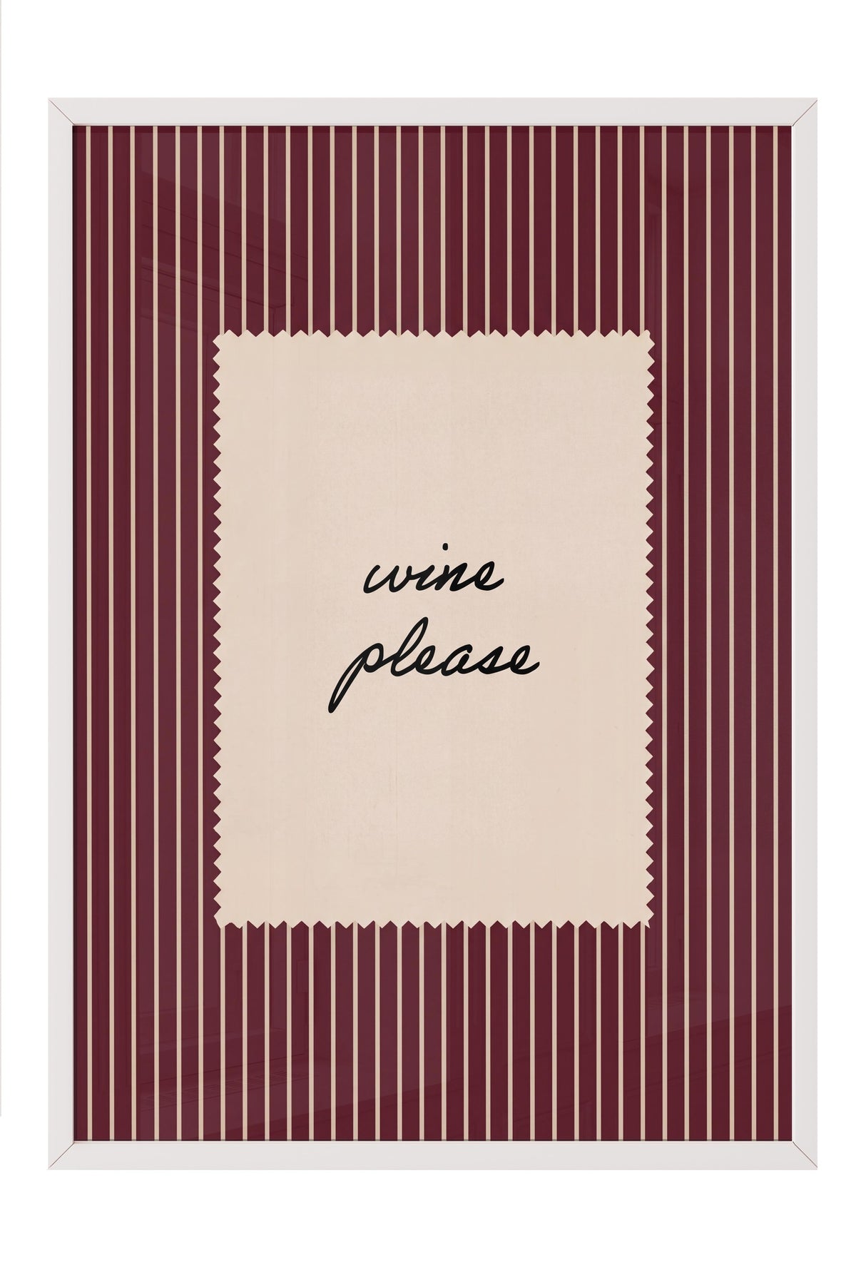 wine please Poster – Beyaz Çerçeveli Tablo