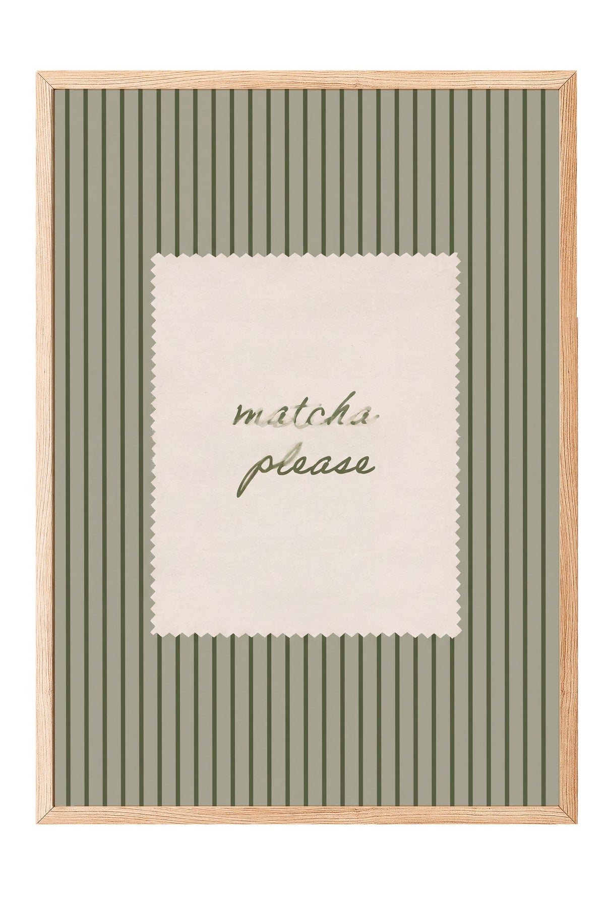 matcha please Poster – Ahşap Çerçeveli Tablo