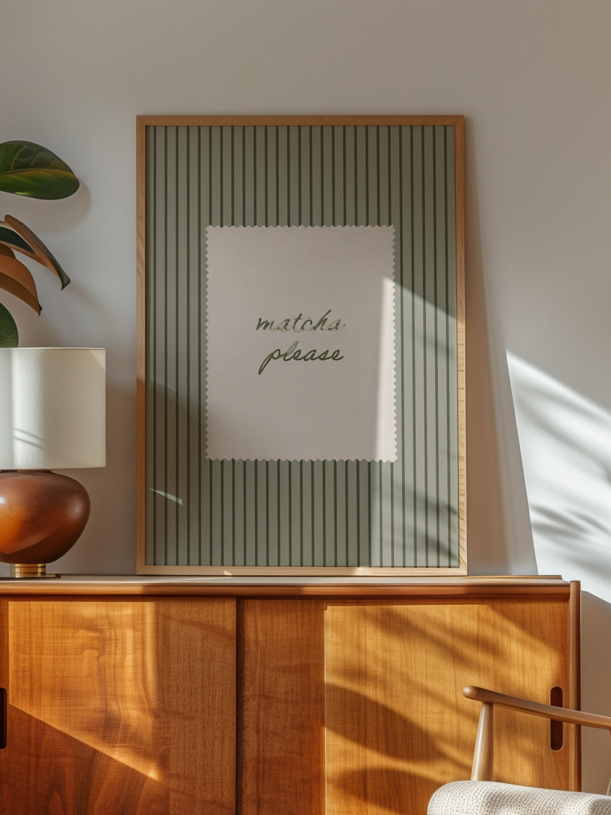 matcha please Poster – Ahşap Çerçeveli Tablo